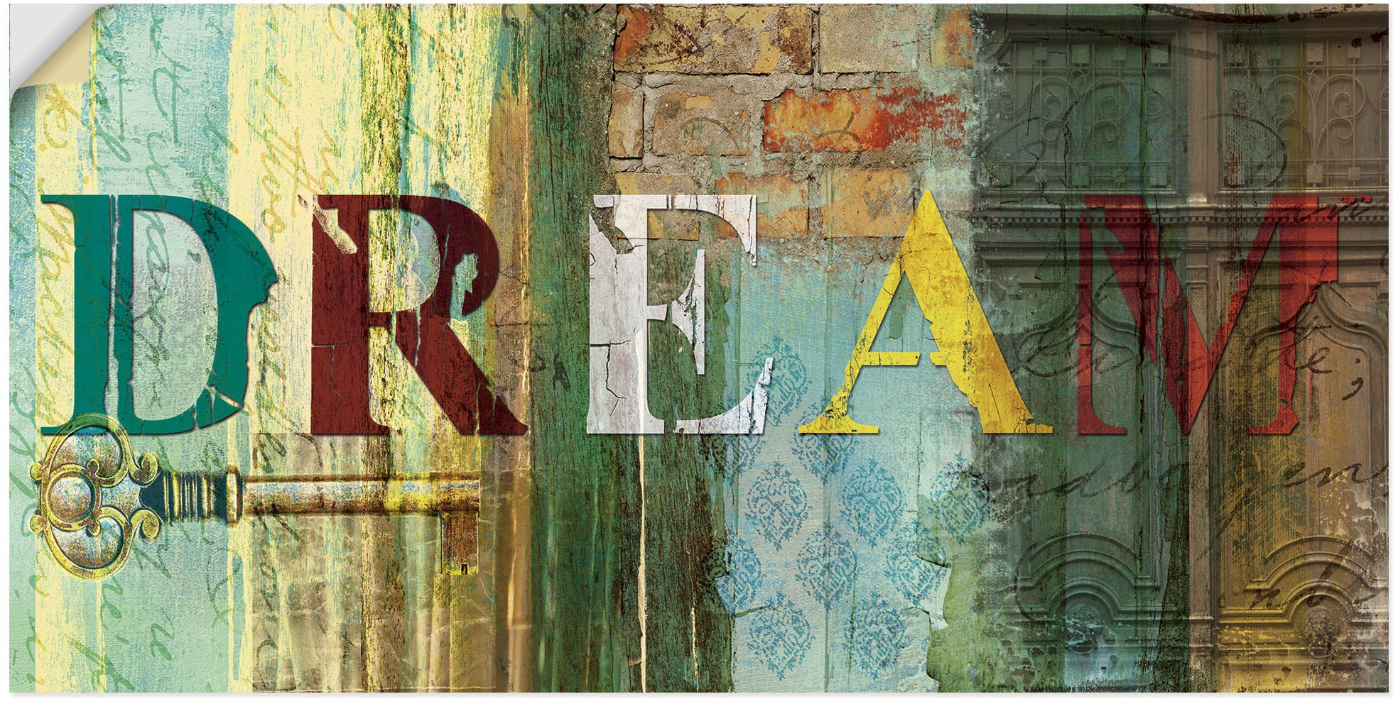 Image of Artland Wandbild »Traum«, Sprüche & Texte, (1 St.), in vielen Grössen & Produktarten - Alubild / Outdoorbild für den Aussenbereich, Leinwandbild, Poster, Wandaufkleber / Wandtattoo auch für Badezimmer geeignet bei Ackermann Versand Schweiz