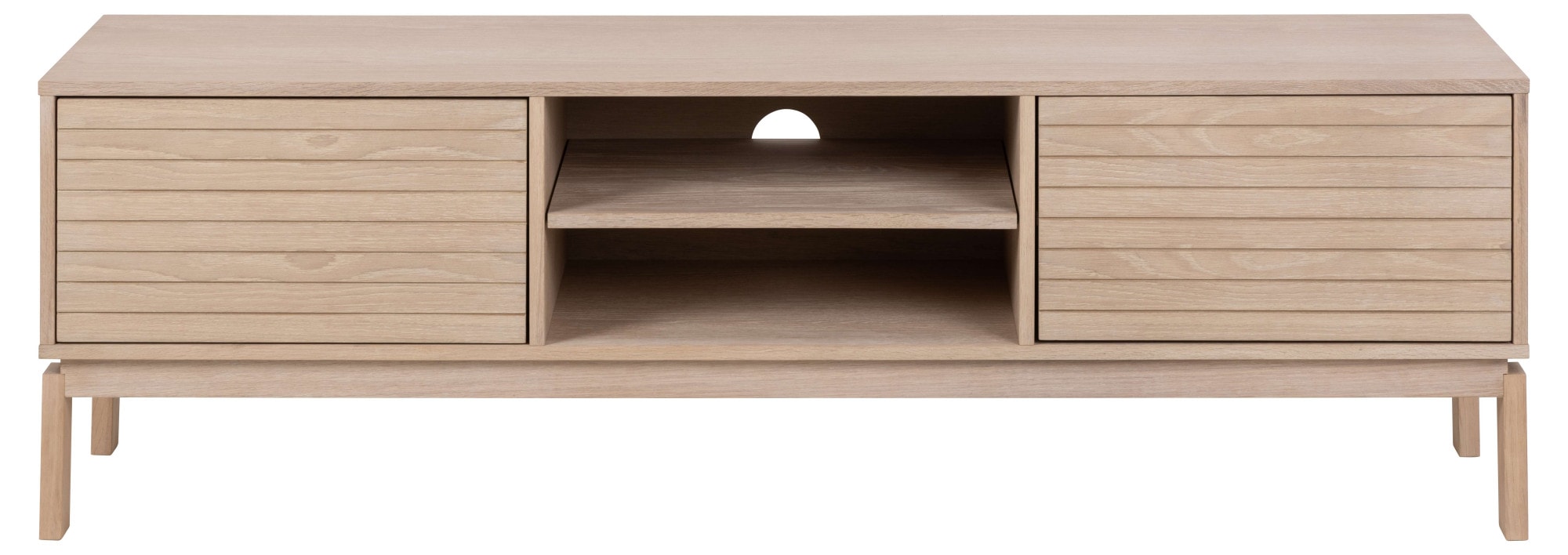 ACTONA GROUP »Linley TV-Tisch, Lowboard, Fernsehtisch,« Eichenfurnier, 2 Türen, 2 Einlegeböden, Lamellenfront, B: 160cm