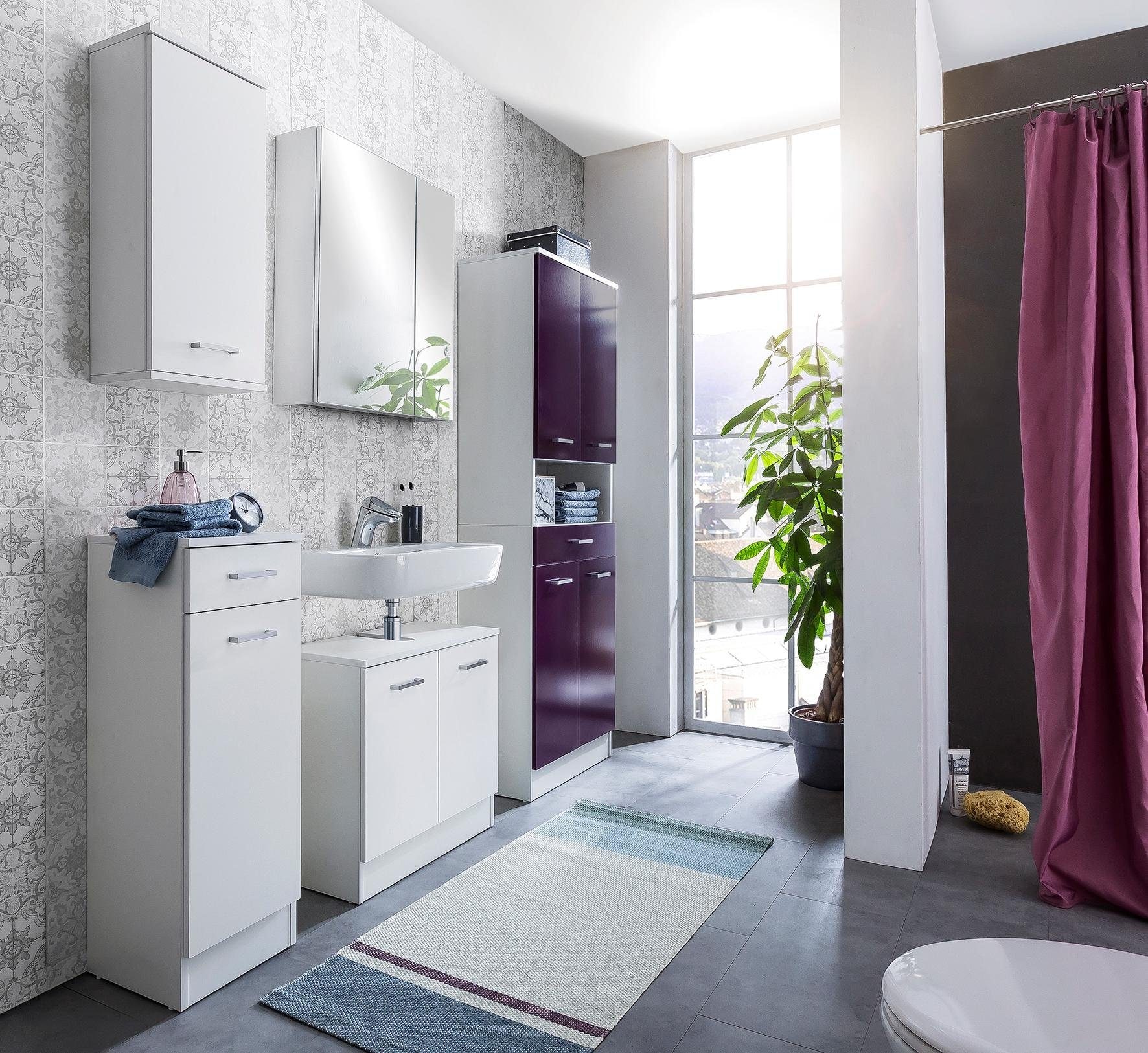 Schildmeyer Spiegelschrank »Basic« Breite 60 cm, 2-türig, Glaseinlegeböden, Made in Germany