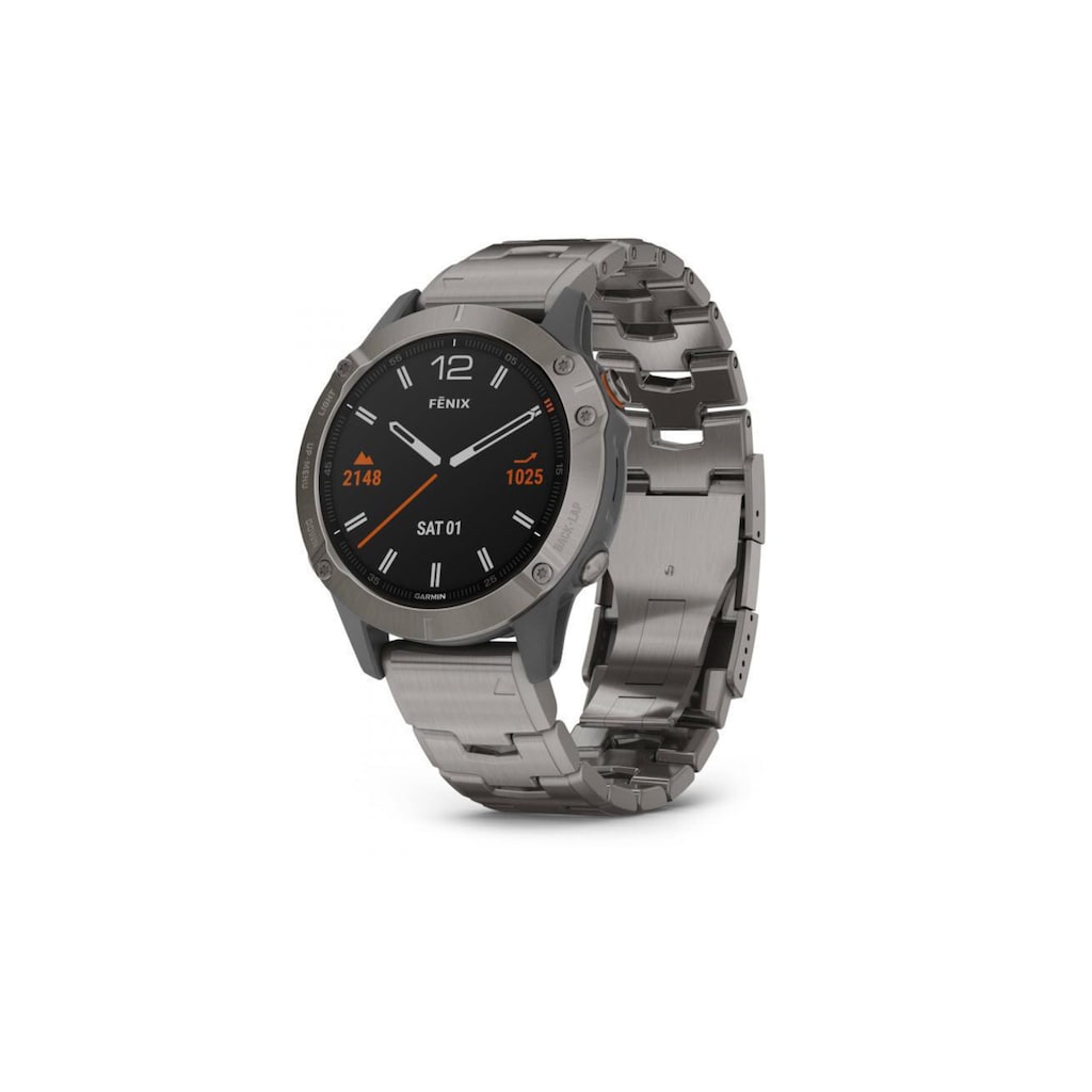 Garmin Smartwatch »Fenix 6 Sapphire Titanium Gray«