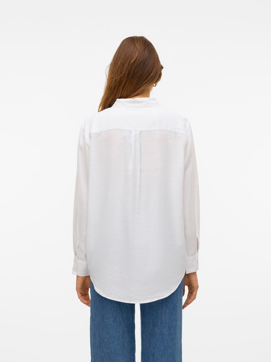 Vero Moda Hemdbluse »VMLINN LINEN LS SHIRT WVN NOOS«, hochwertige Qaulität mit Leinen