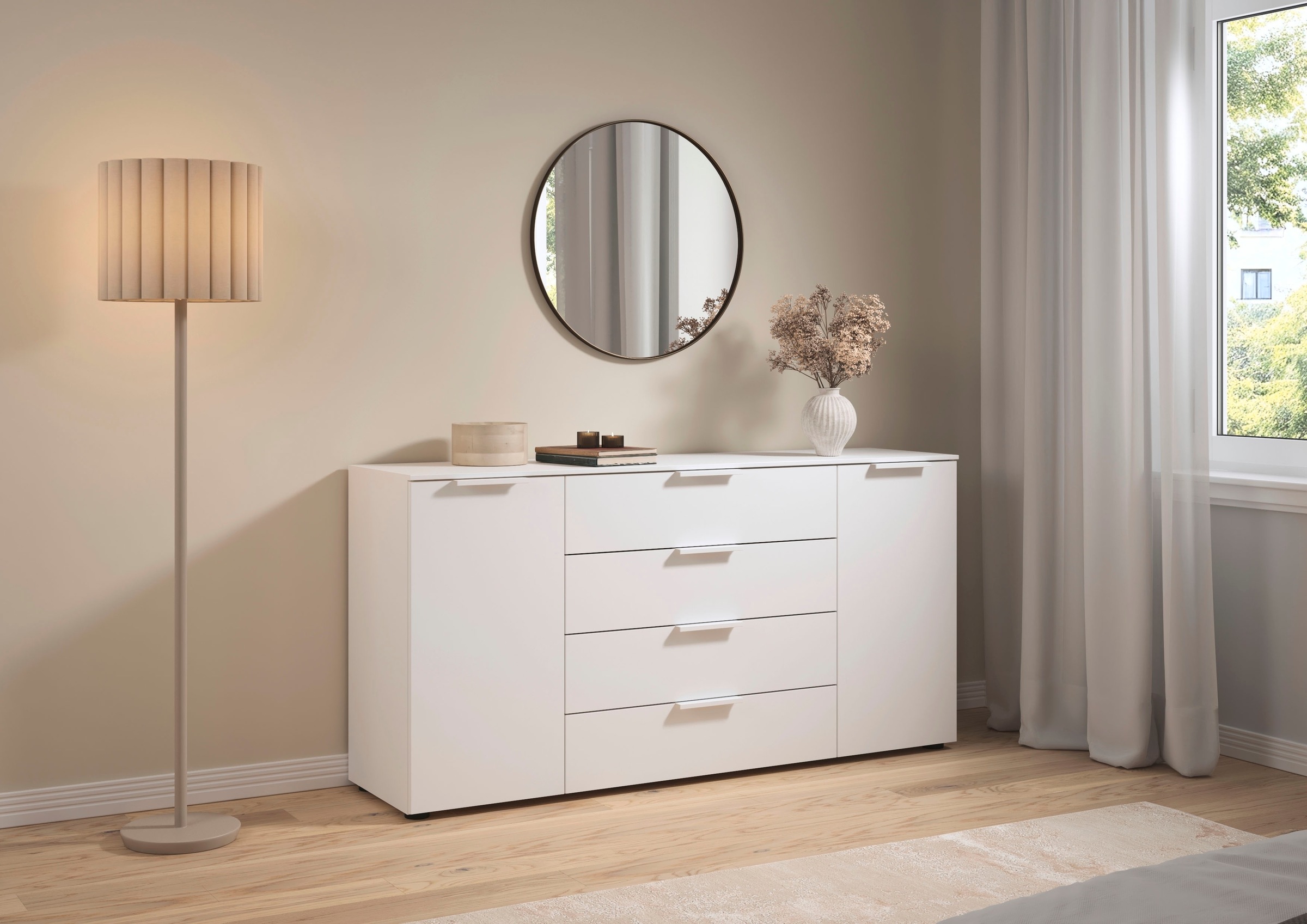 LeGer Home by Lena Gercke Kommode "Kommode Sideboard Schubladenkommode SERINA eleganter Eyecatcher" inkl. SOFT-CLOSE-FUNKTION, mit 4 Schubkästen und 2 Türen sowie Metallgriffen MADE IN GERMANY