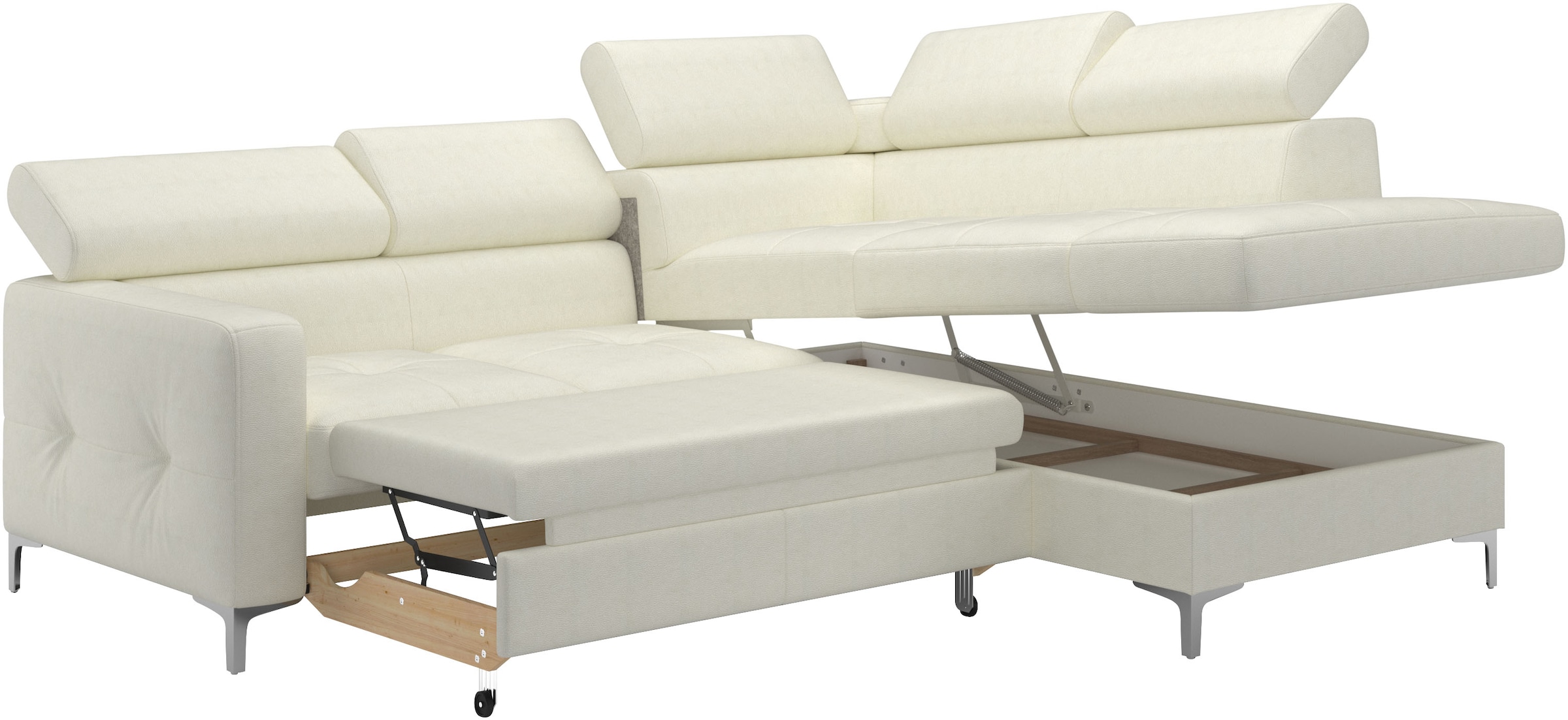 COTTA Ecksofa »Sammy L-Form«, mit Kopfteilverstellung, wahlweise mit Bettfunktion & Bettkasten