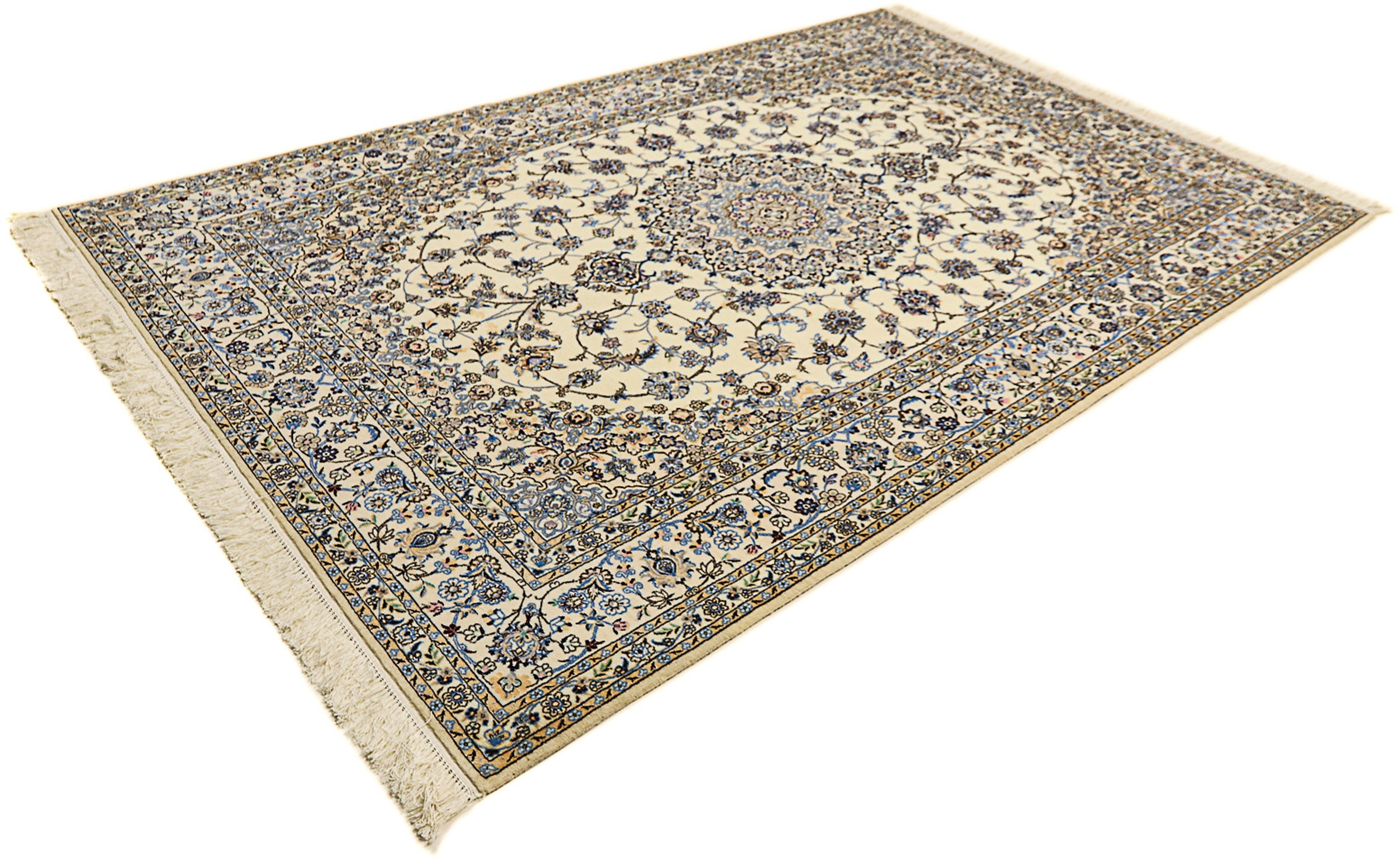 Image of morgenland Orientteppich »Perser - Nain - Premium - 255 x 160 cm - beige«, rechteckig, 6 mm Höhe, Wohnzimmer, Handgeknüpft, Einzelstück mit Zertifikat bei Ackermann Versand Schweiz