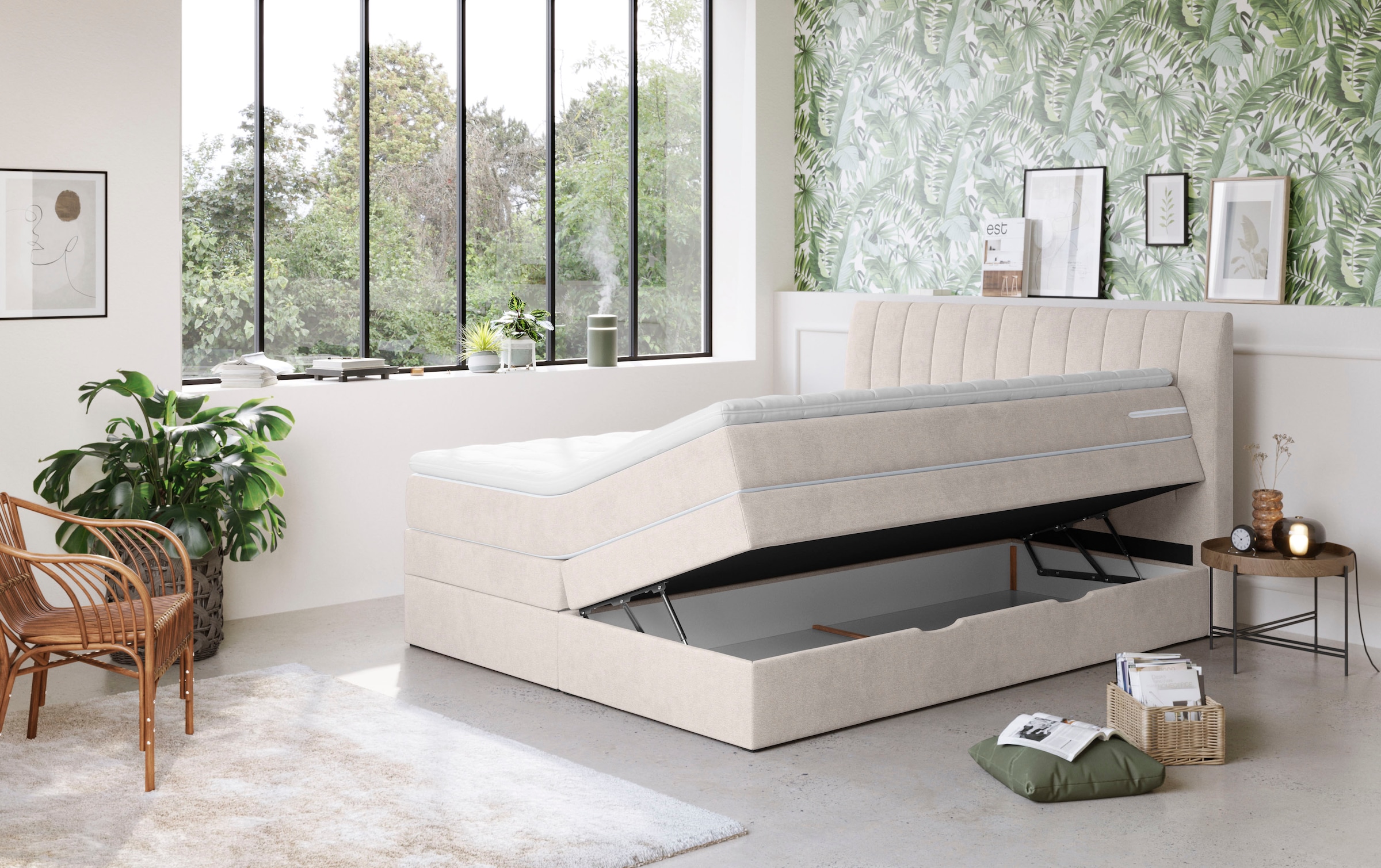 COTTA Boxspringbett »Shark inkl. Bettkasten und Topper« erhältlich in den Breiten 140x200cm, 160x200cm und 180x200cm