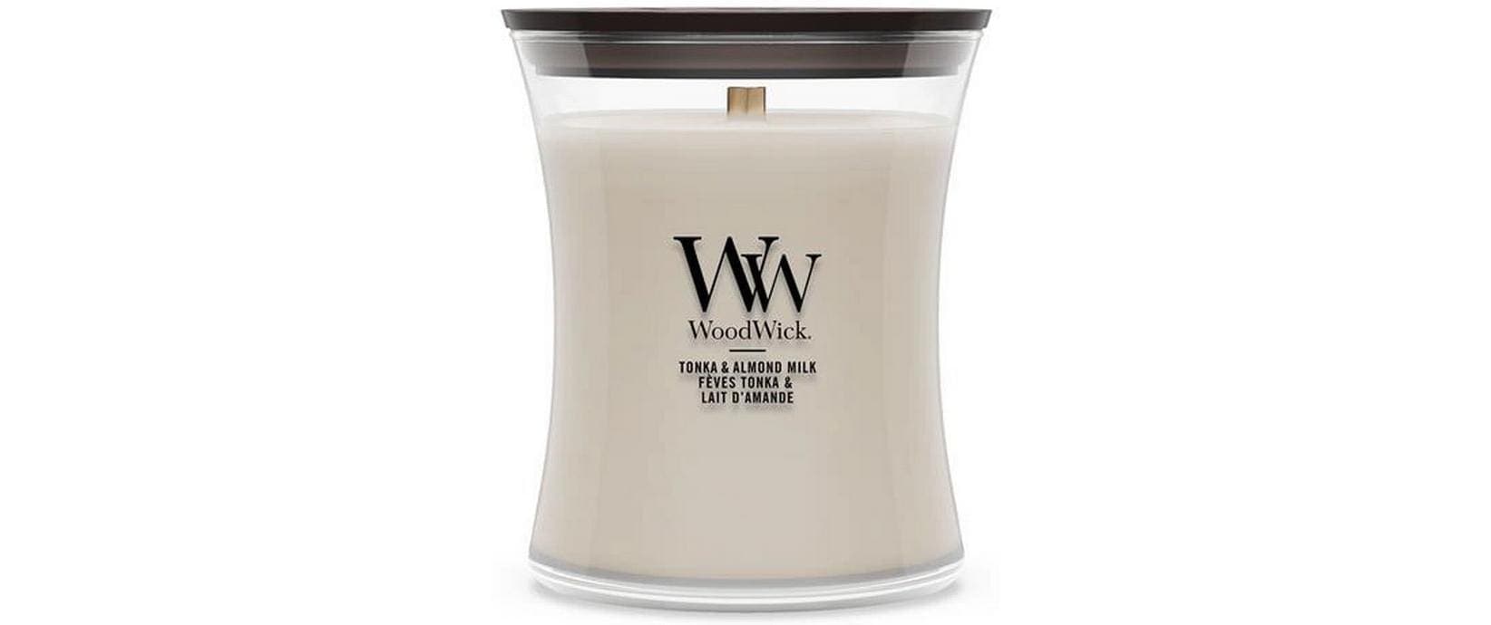 Woodwick Duftkerze »Tonka & Almond Milk Medium Jar«
