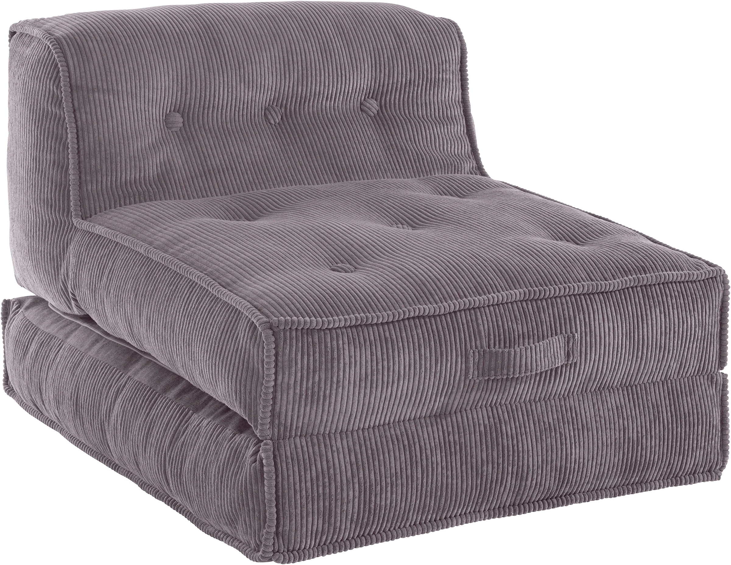 Sessel »Pia«, Loungesessel aus Cord, in 2 Grössen, Pouf-Funktion.