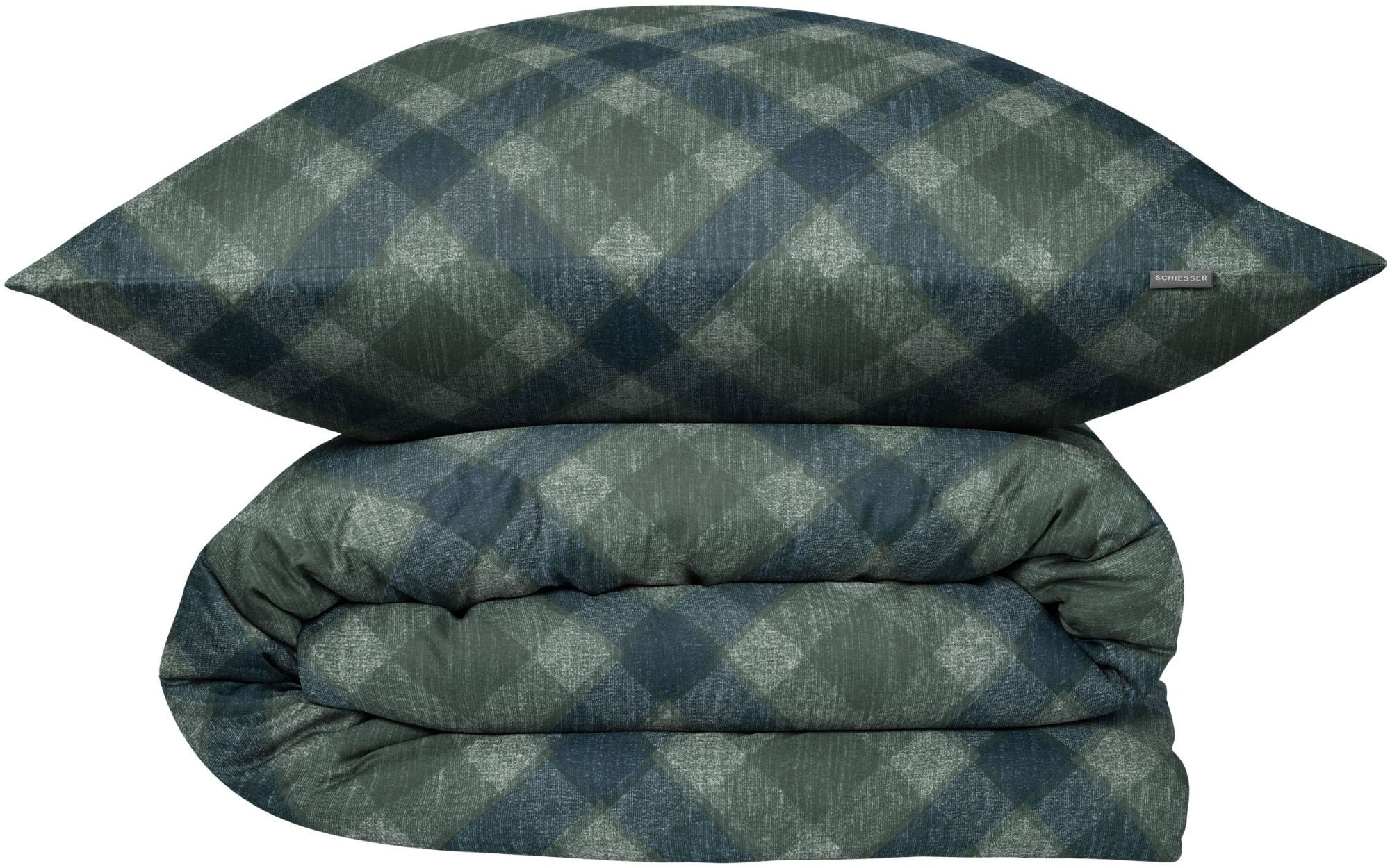Image of Schiesser Bettwäsche "Daniel aus weicher Baumwolle mit Karomuster" 2 OEKO-TEX MADE IN GREEN