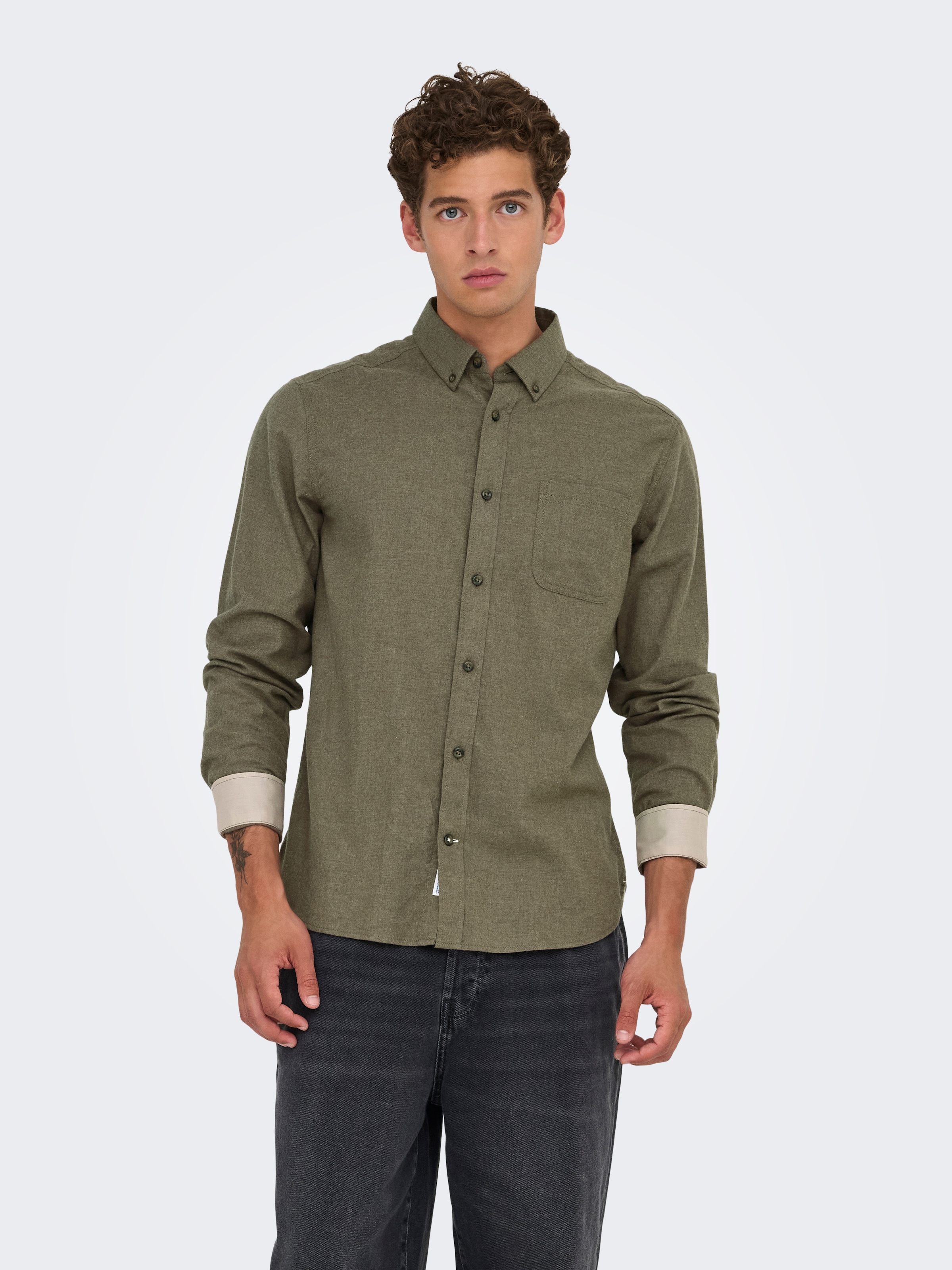 ONLY & SONS Langarmhemd »ONSROAD LIFE REG MELANGE LS SHIRT NOOS«