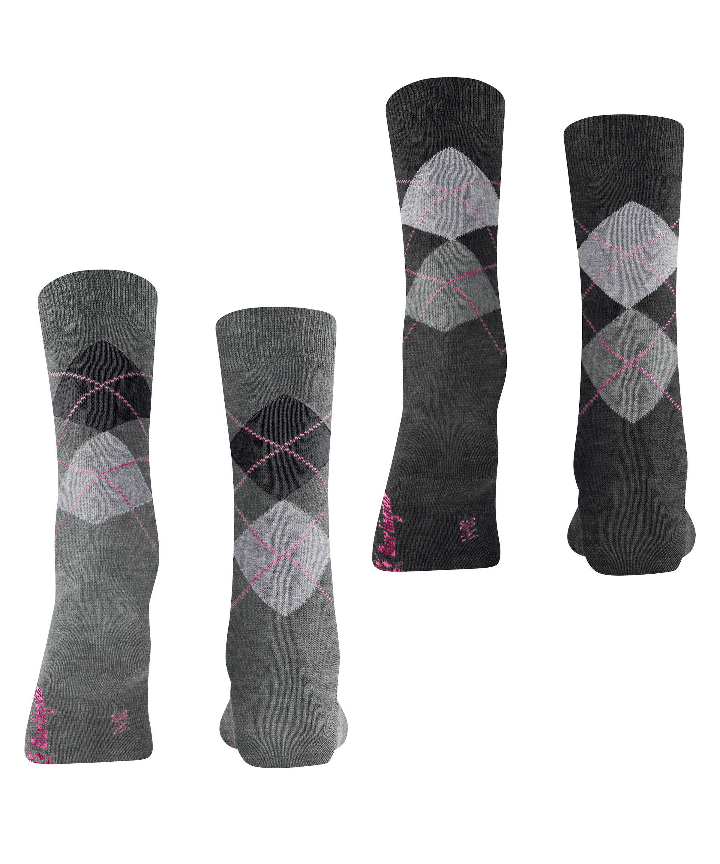 Burlington Chaussettes »Everyday Argyle« 2 paires,  taille unique 36-41, motif argyle, coton peigné