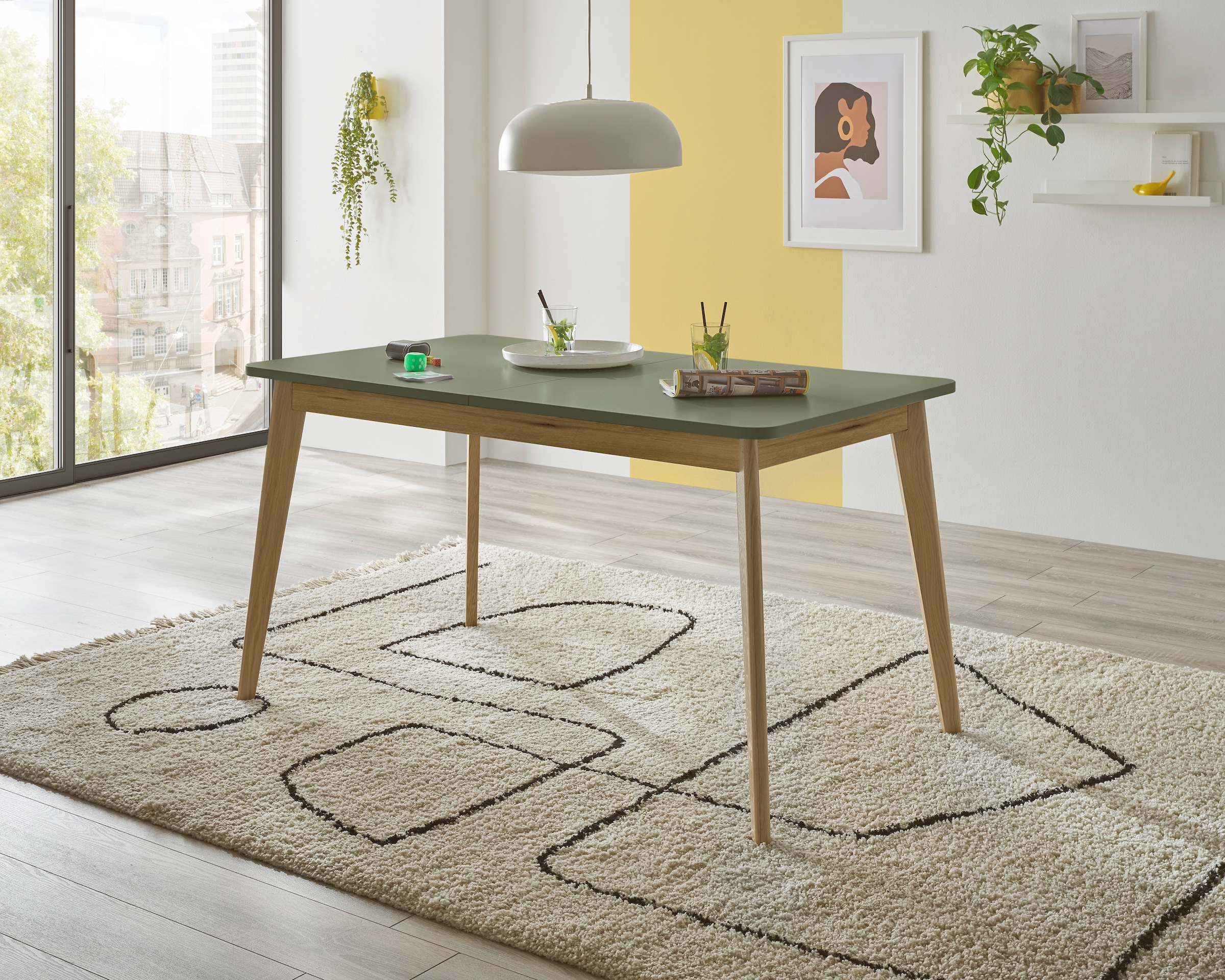 Image of Home affaire Esstisch "MAVAS" in moderner Trendfarbe, Breite 140 - 180 cm (mit Einlegeplatte)