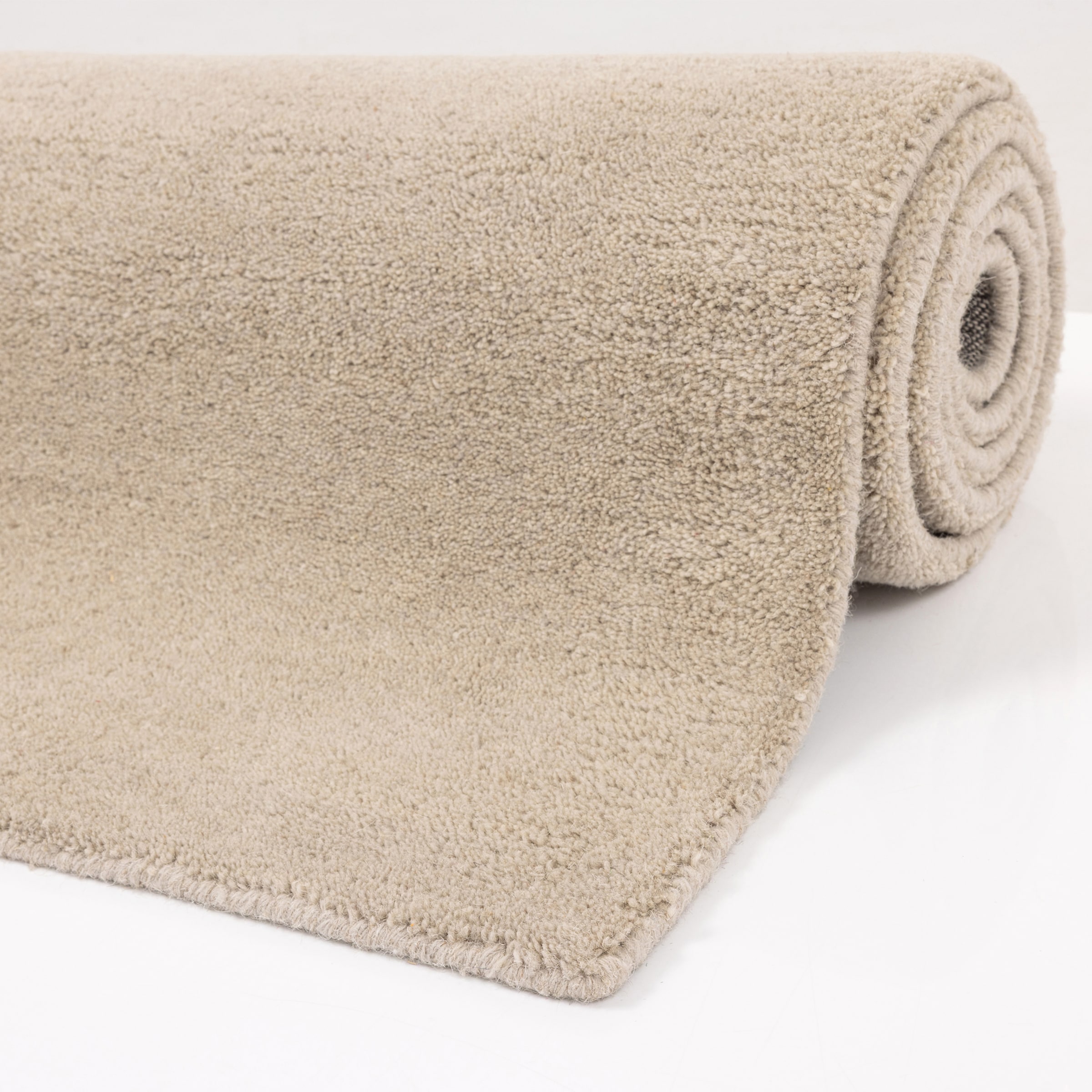 GOODproduct Wollteppich »Gabbo Natur, Handgefertigt, Teppich, reine Wolle, meliert« rechteckig 14 mm Höhe reine Wolle, Uni, Wohnzimmer, Schlafzimmer, Esszimmer