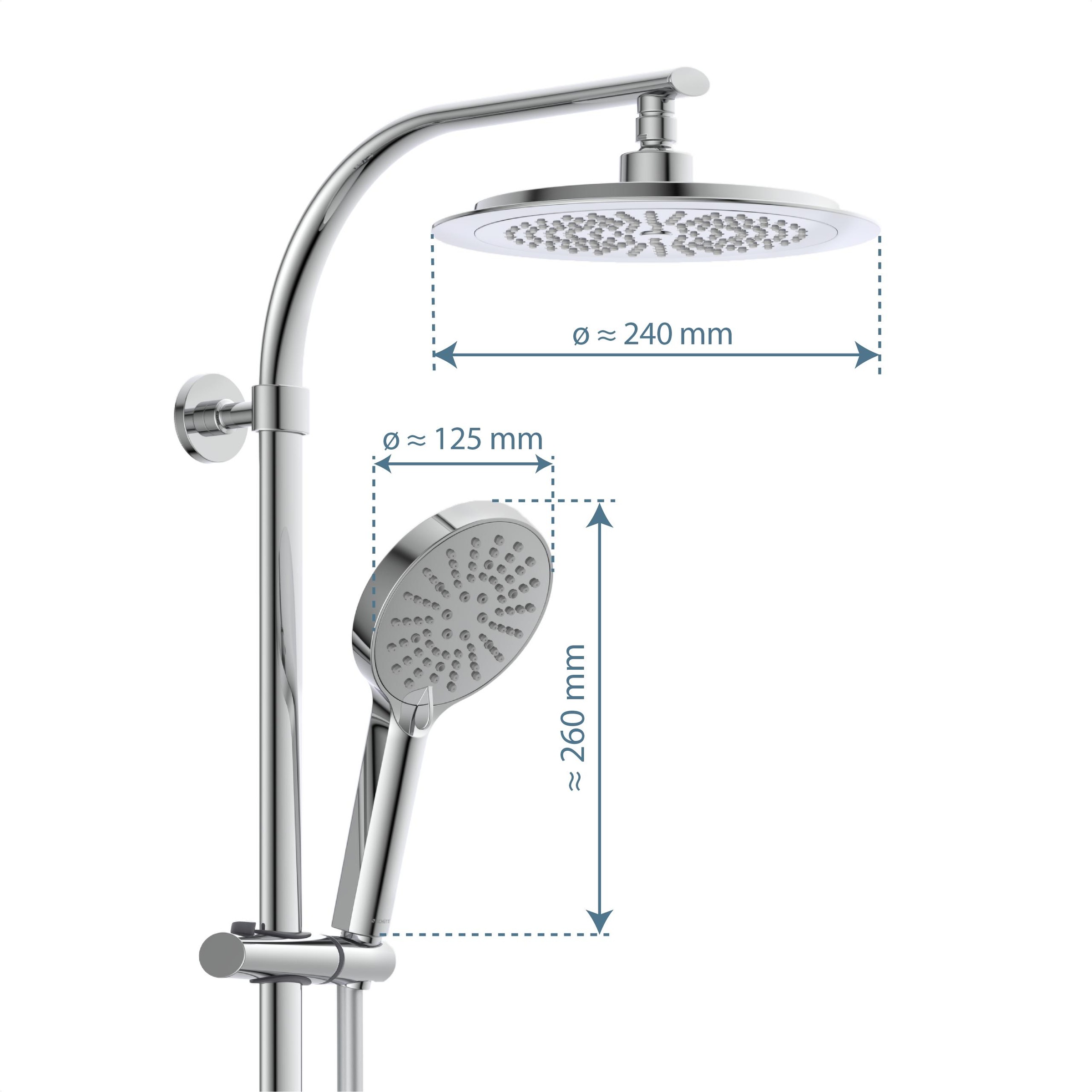 Schütte Colonne de douche »MADURA FRESH« incl. joint d'économie d'eau, verrou de sécurité, anti-calcaire, réglable en hauteur