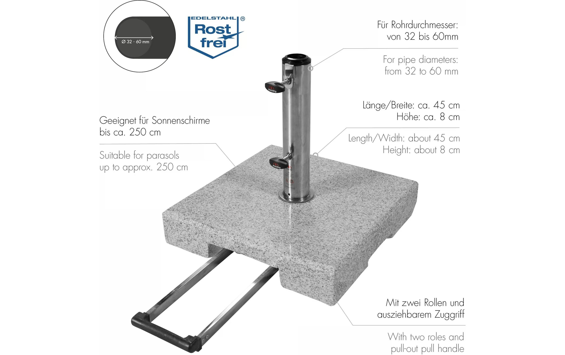 doppler® Porte-parapluie »Beschwerer Active Trolley«