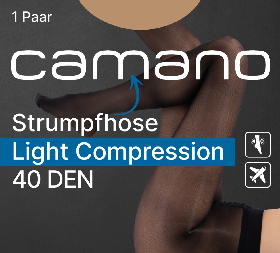Camano Collants fins 40 2 Stück,  Vorgeformter Fuss mit verstärkter Ferse und Fussspitze