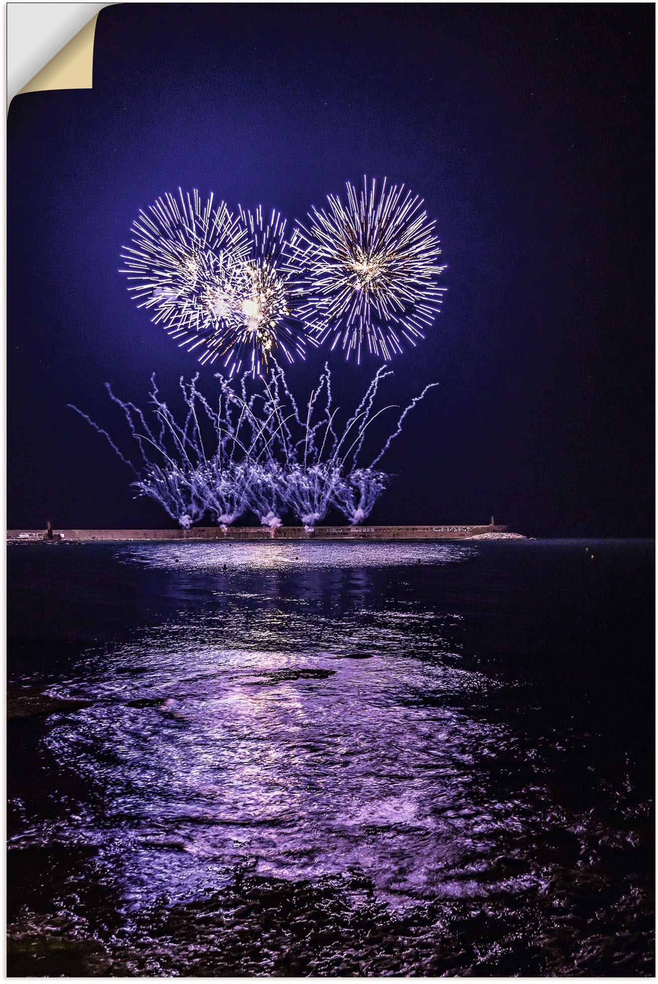 Image of Artland Wandbild »Feuerwerk am Meer«, Silvester & Neujahr, (1 St.), in vielen Grössen & Produktarten - Alubild / Outdoorbild für den Aussenbereich, Leinwandbild, Poster, Wandaufkleber / Wandtattoo auch für Badezimmer geeignet bei Ackermann Versand Schweiz