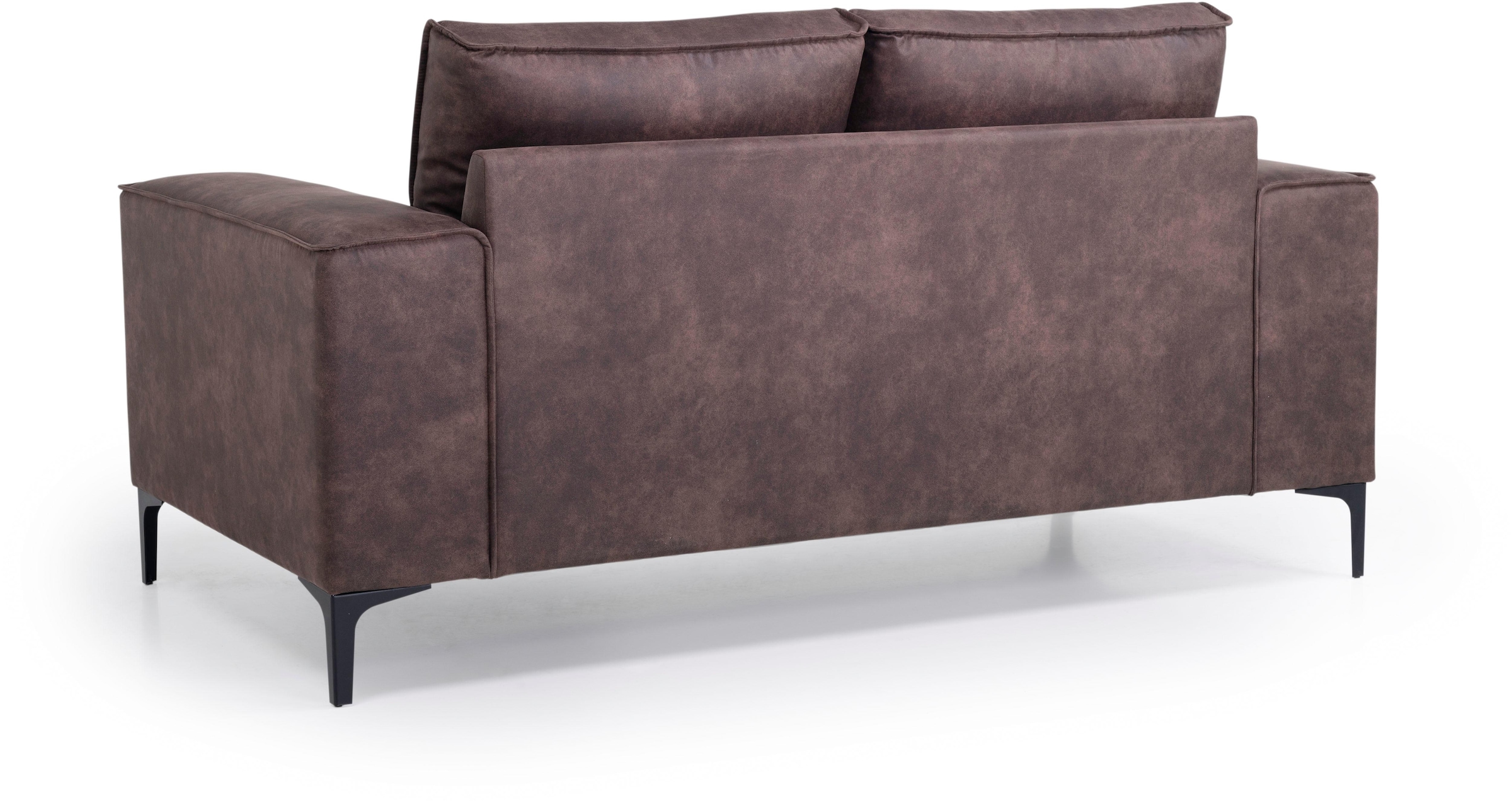 Places of Style 2-Sitzer »Kompaktsofa Oland, Struktur, Flachgewebe, Luxus-Microfaser, Boucle«, 164 cm, Wellenunterfederung, Skandi-Design, Metallfüsse