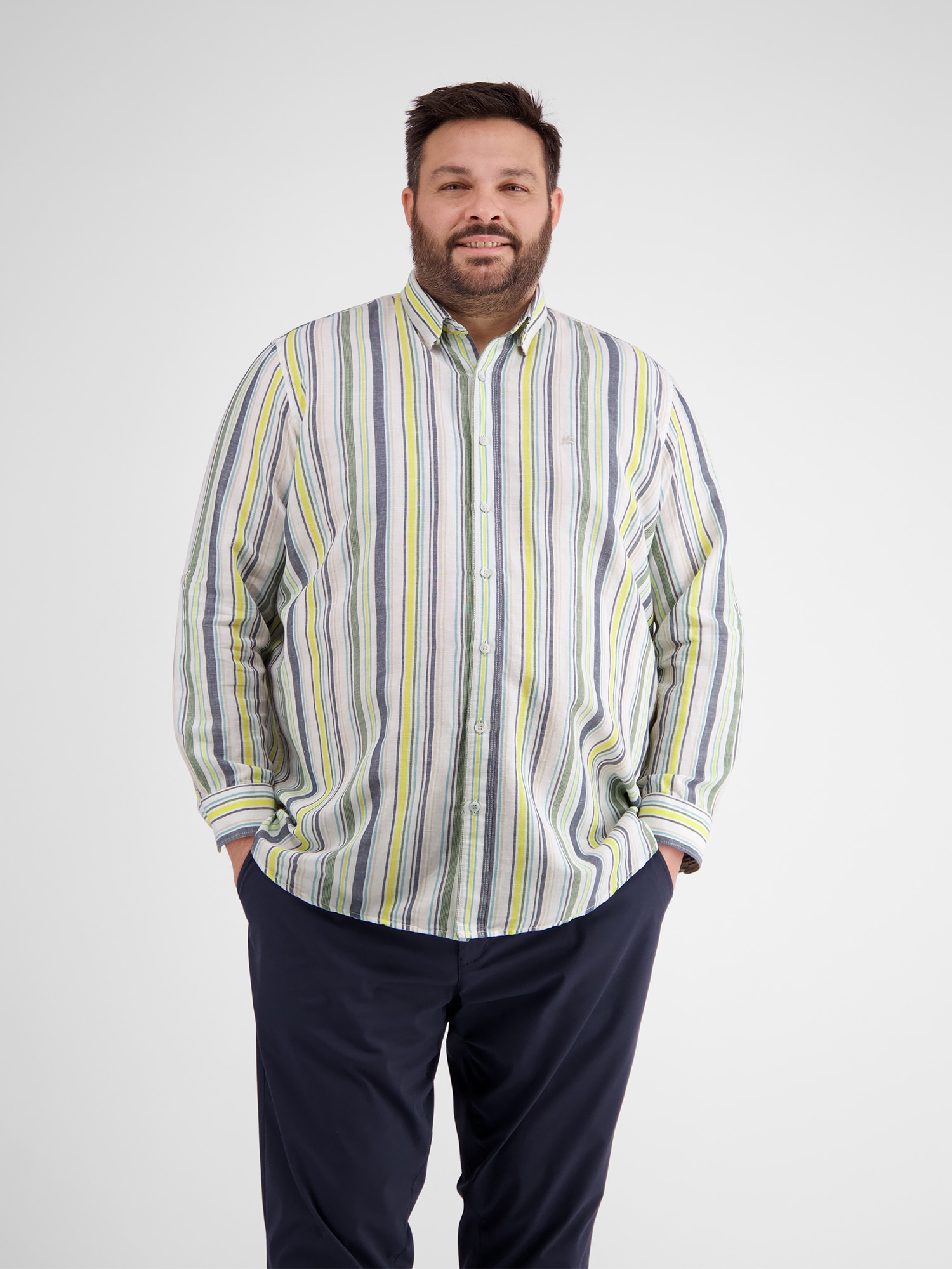 Image of LERROS Langarmhemd "Modisches Streifenhemd für Herren, in Übergrössen"