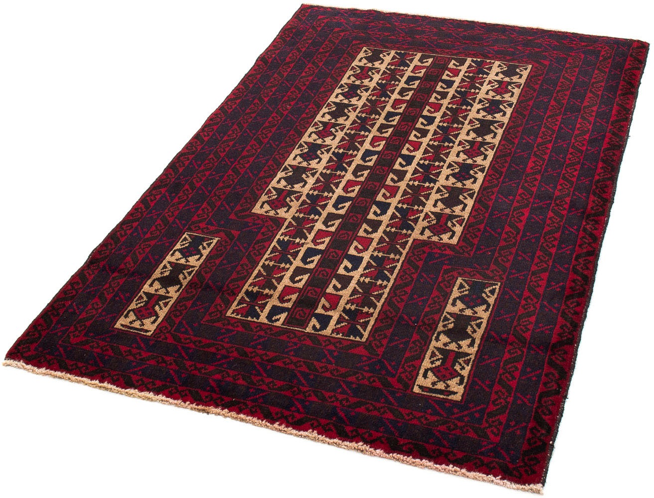 Image of morgenland Orientteppich »Belutsch - 137 x 87 cm - dunkelrot«, rechteckig, 8 mm Höhe, Wohnzimmer, Handgeknüpft, Einzelstück mit Zertifikat bei Ackermann Versand Schweiz