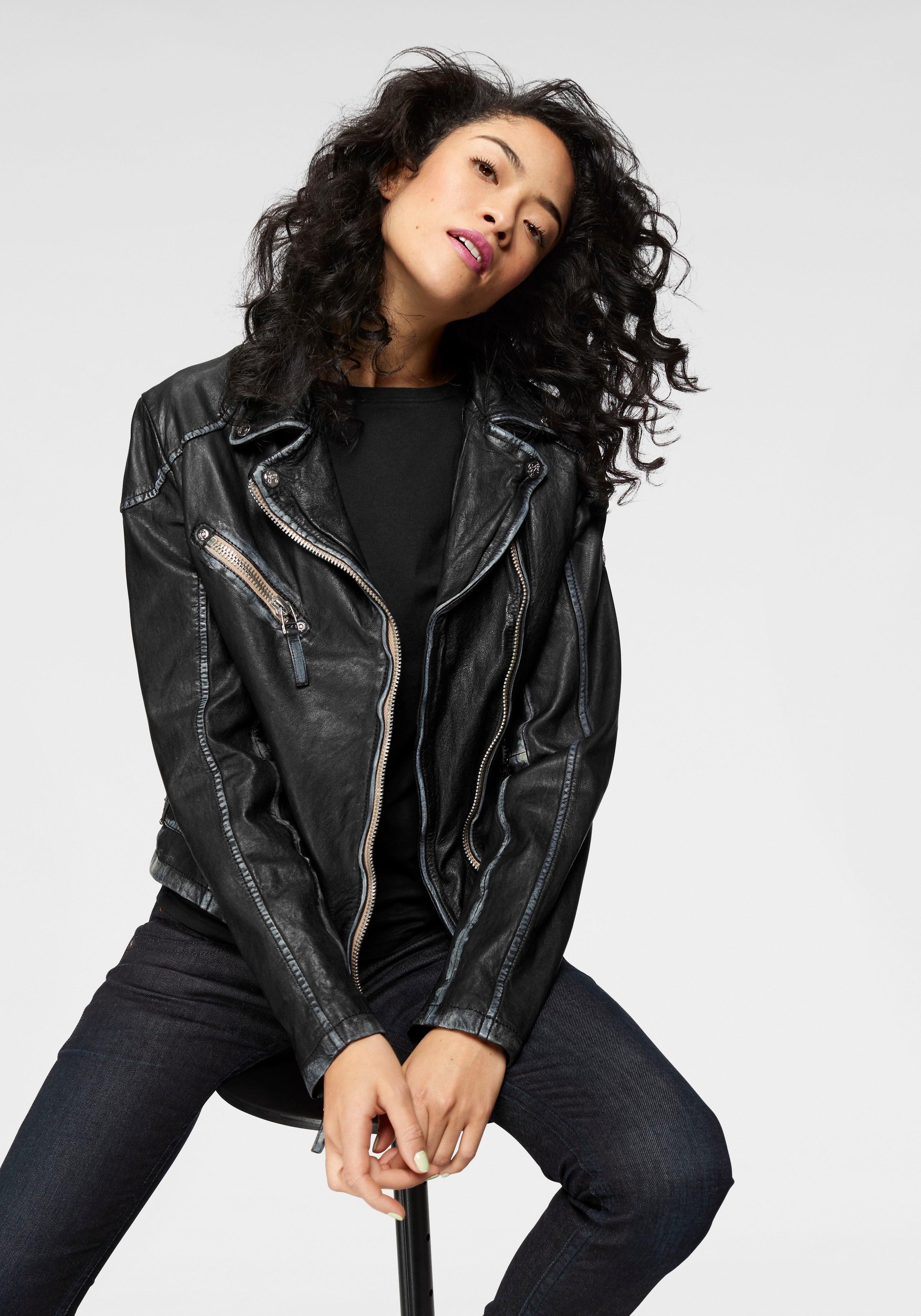 Image of Gipsy Lederjacke »PERFECTO«, lässige Bikerjacke im Vintage Look bei Ackermann Versand Schweiz