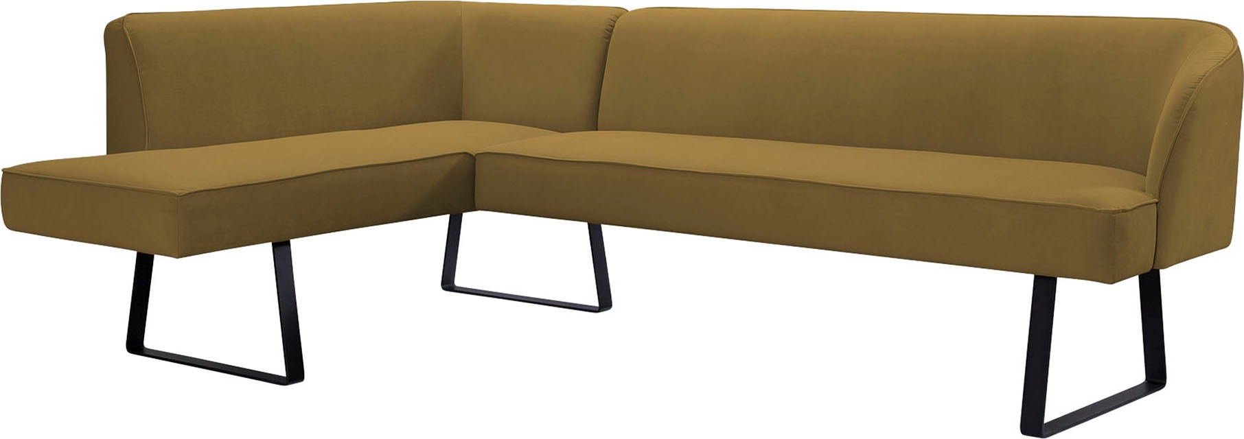 exxpo - sofa fashion Eckbank »Americano«, mit Keder und Metallfüssen, Bezug in verschiedenen Qualitäten