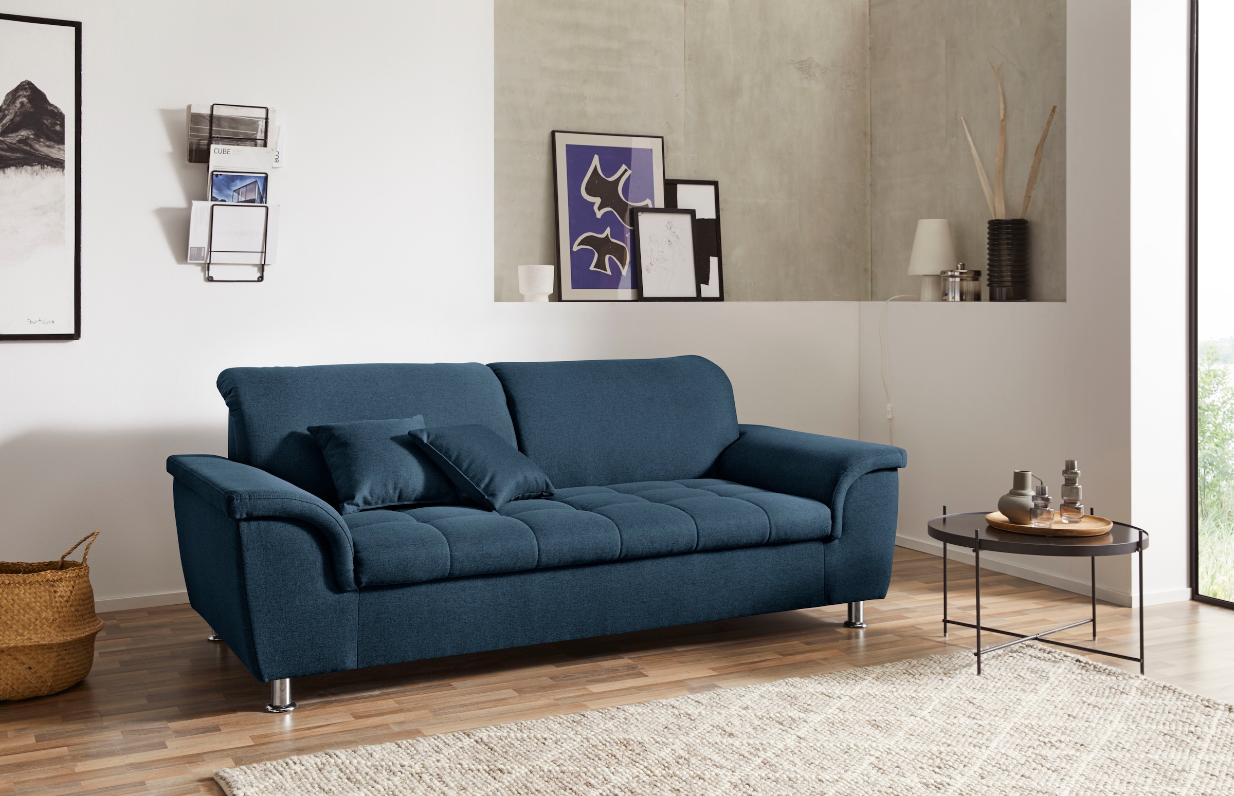 Image of DOMO collection 2,5-Sitzer "FRANZI zeitlos und elegant, moderne Sitzheftung" wahlweise mit Kopfteilverstellung, inklusive Zierkissen