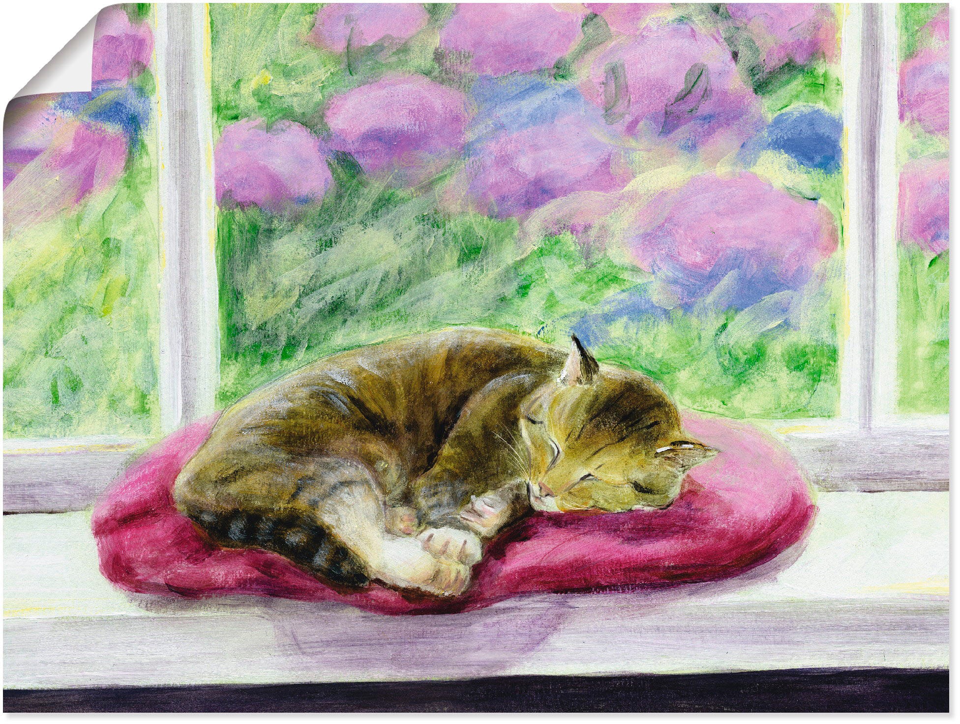 Image of Artland Poster "Katze auf Gartenfensterbank" Haustiere 1 Stk. tlg. ohne Rahmen