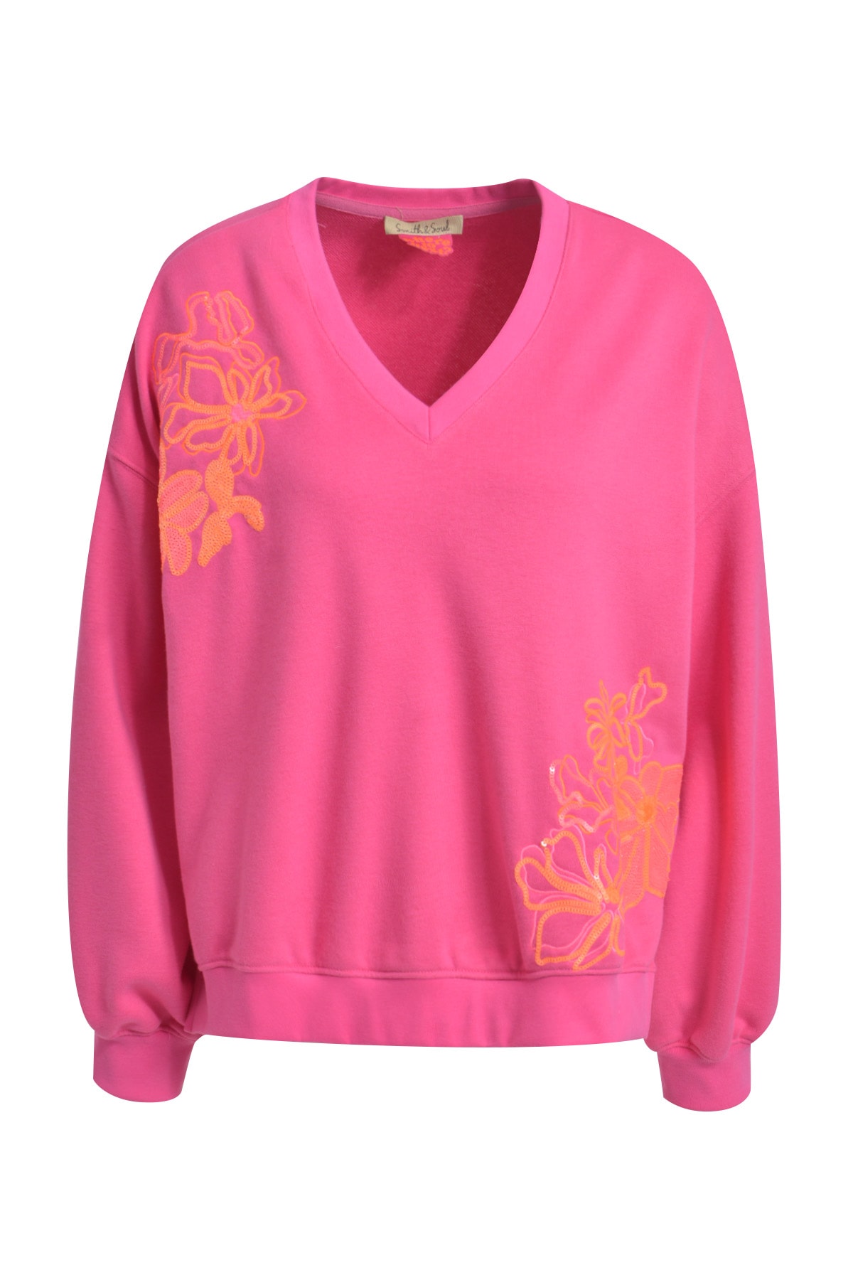 Image of Smith & Soul Sweatshirt, mit V-Ausschnitt, Oversize Fit