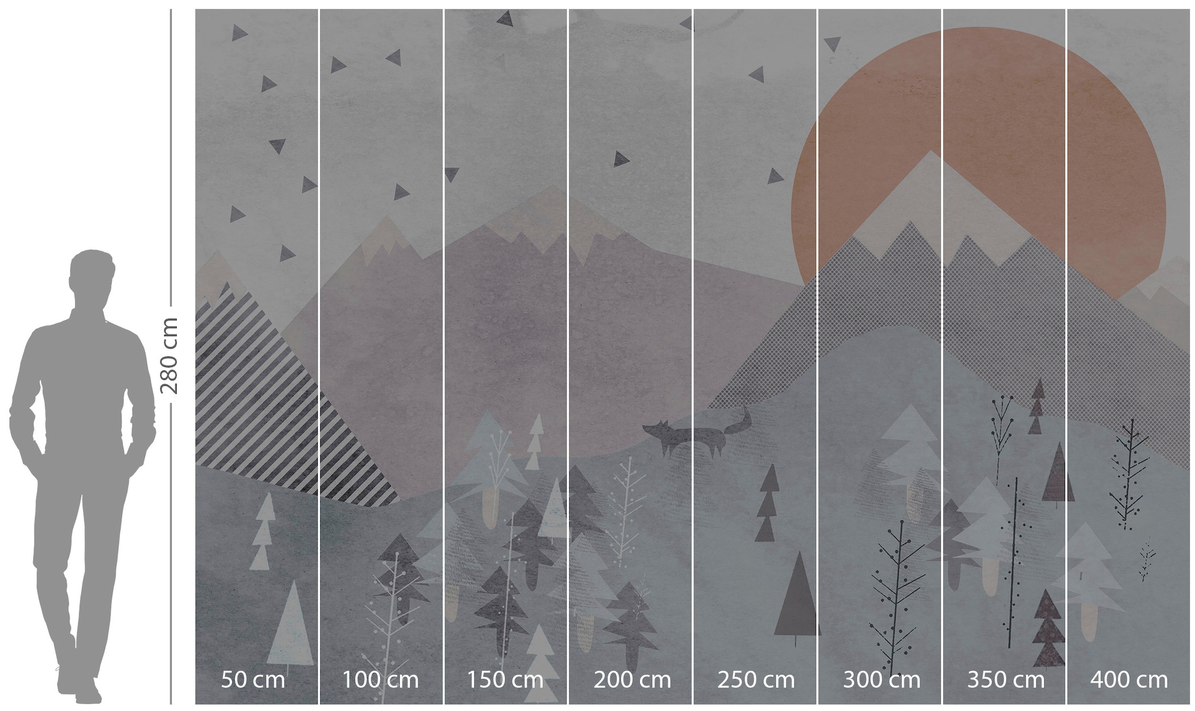 Komar Vliestapete »Digitaldruck Vlies -  Fox Journey - Grösse 400 x 280 cm« bedruckt glatt Kinderzimmer