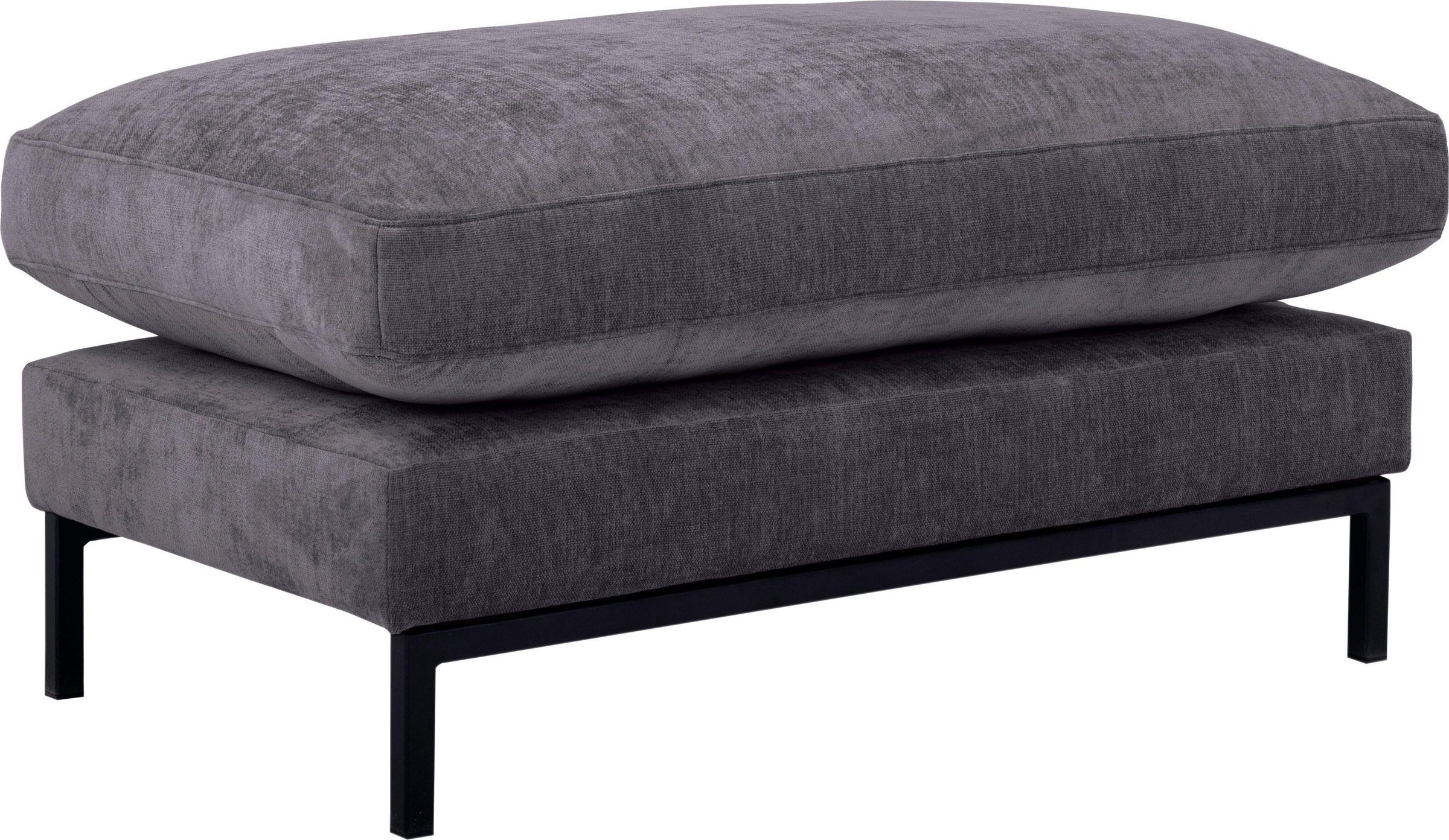 Image of andas Hocker »Welland«, in Knautsch-Optik mit Metallfüssen bei Ackermann Versand Schweiz