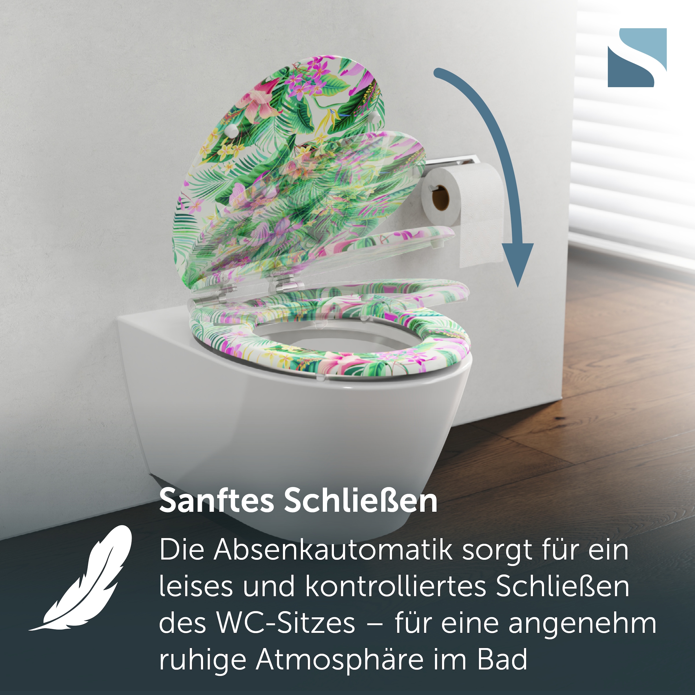 Schütte WC-Sitz »TROPICAL« Toilettendeckel, Absenkautomatik, stabiles MDF, O-Form, Motiv, 175kg