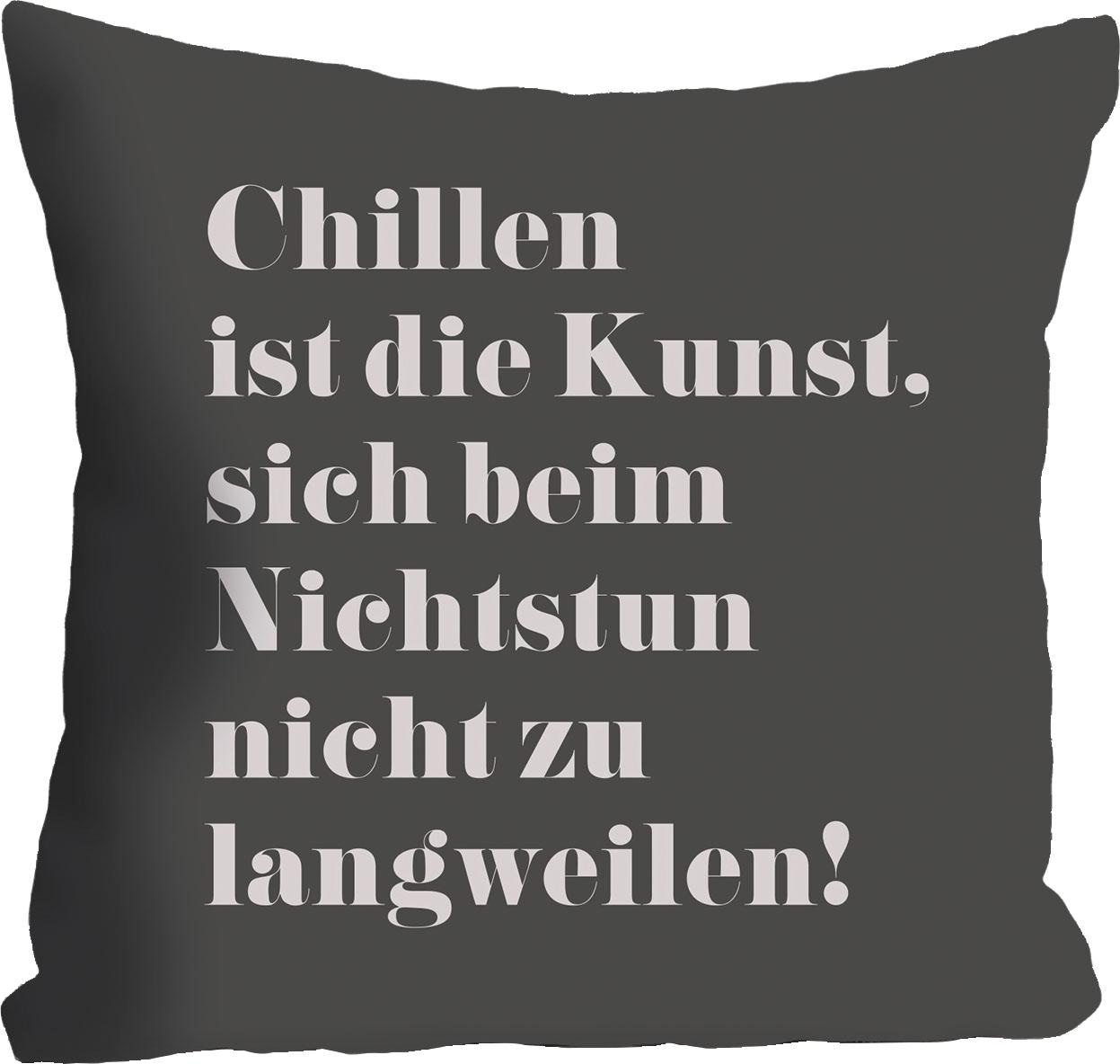 Image of queence Dekokissen "Chillen ist die Kunst, ..." Kissenhülle ohne Füllung, 1 Stück