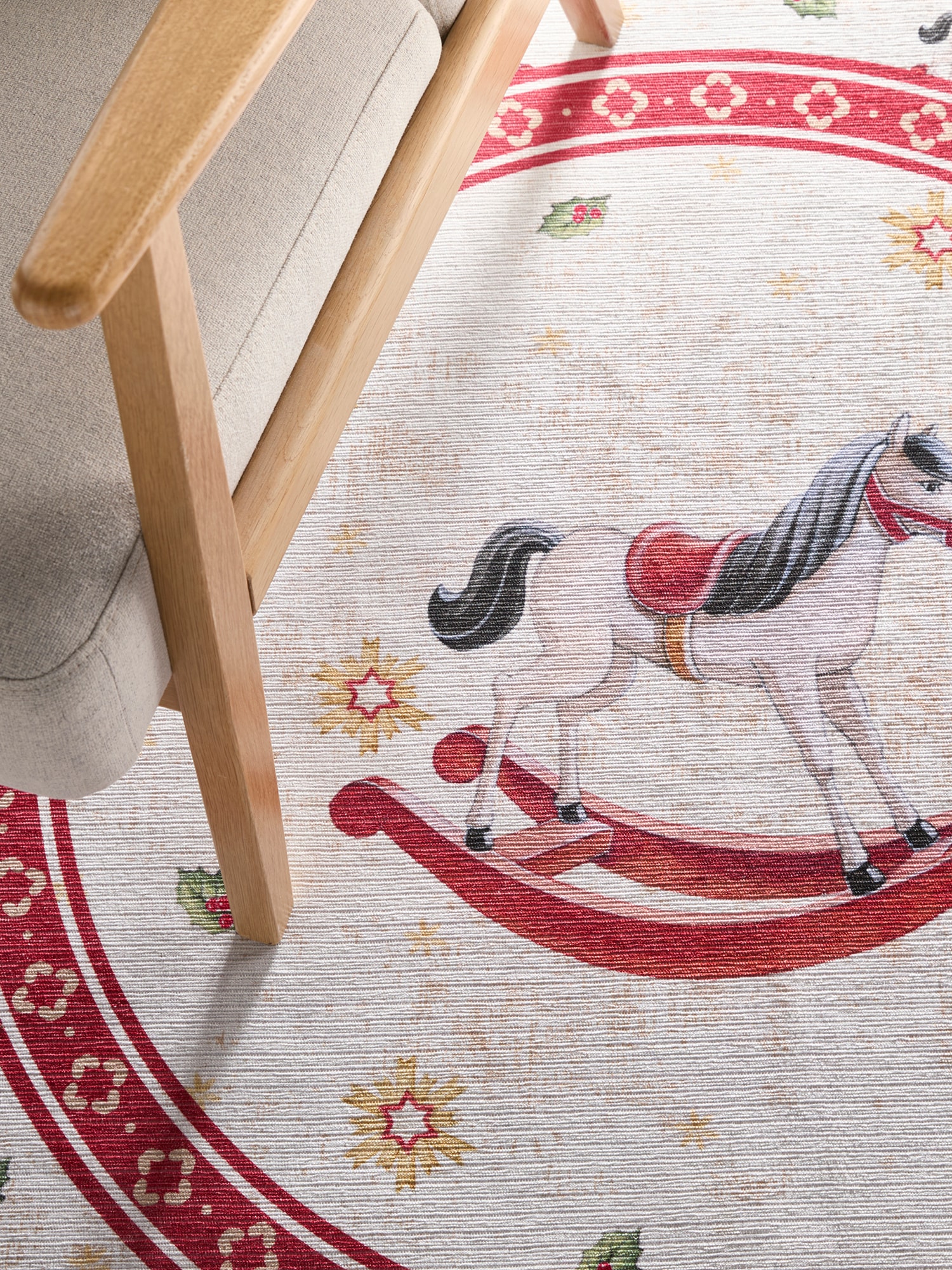 Villeroy & Boch Teppich »Toy's Delight Limited Edition Santa Claus« rund 3 mm Höhe Limited Edition, Weihnachten, Wohnzimmer, Baumrock, Waschbar, Rund