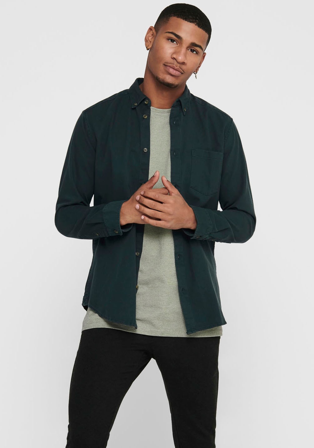 Image of ONLY & SONS Langarmhemd »BRYCE LIFE REG ORGANIC SHIRT« bei Ackermann Versand Schweiz