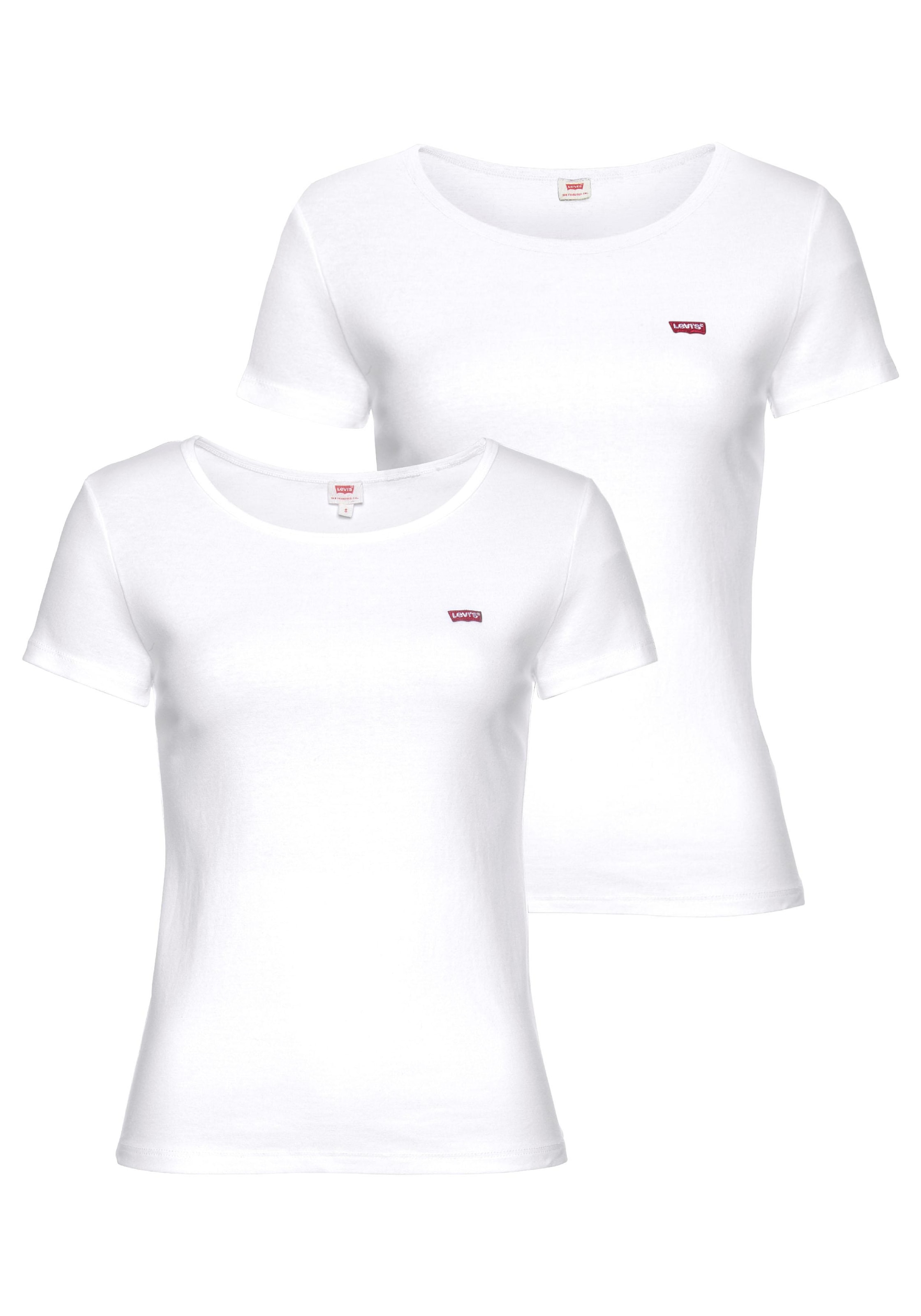 ♕ Levi\'s® T-Shirt »Mini-Logo«, (2 tlg., 2er-Pack), mit kleiner  Markenlogo-Stickerei auf der Brust versandkostenfrei bestellen