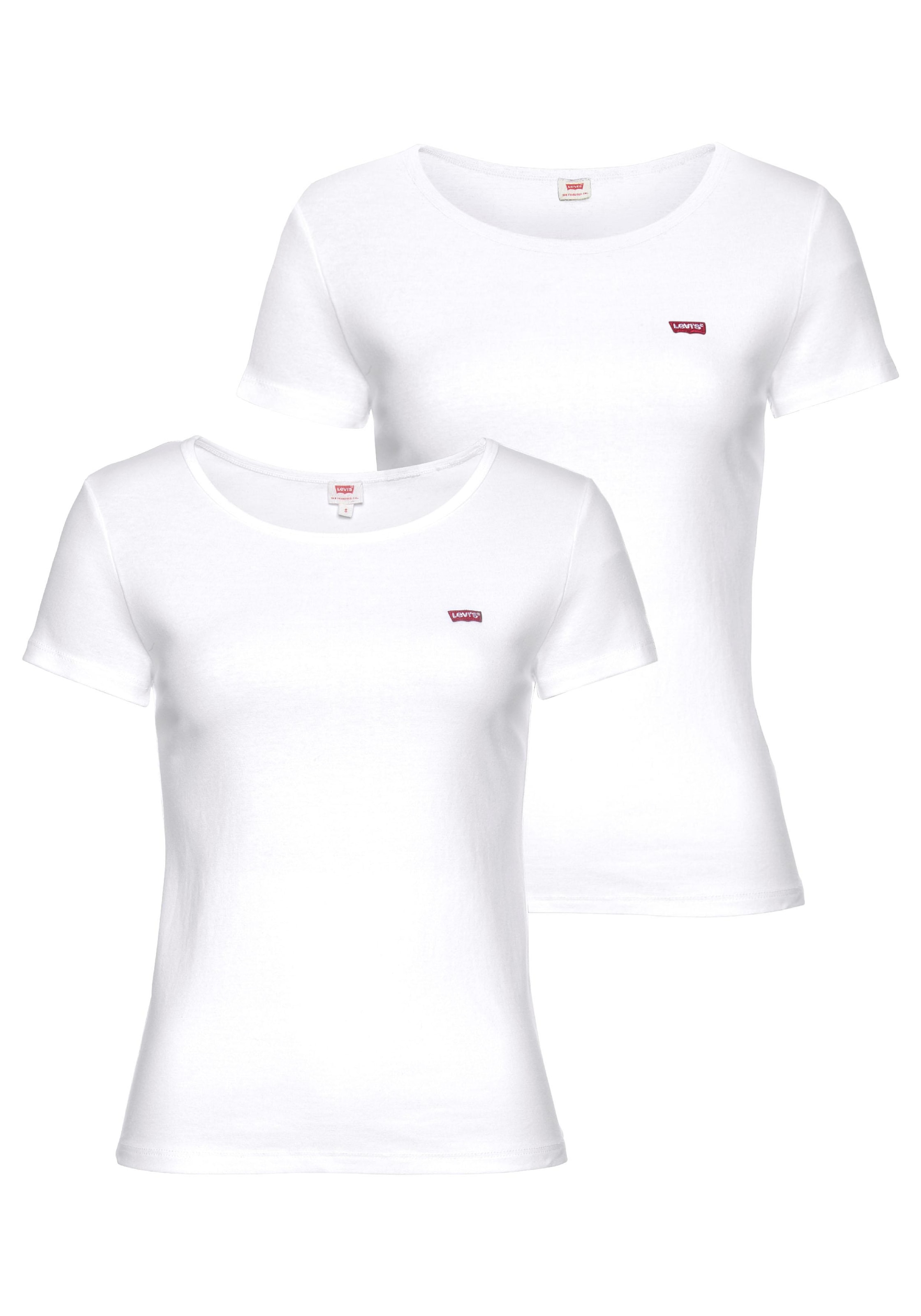 ♕ Levi's® T-Shirt »Mini-Logo«, (2 tlg., 2er-Pack), mit kleiner  Markenlogo-Stickerei auf der Brust versandkostenfrei bestellen