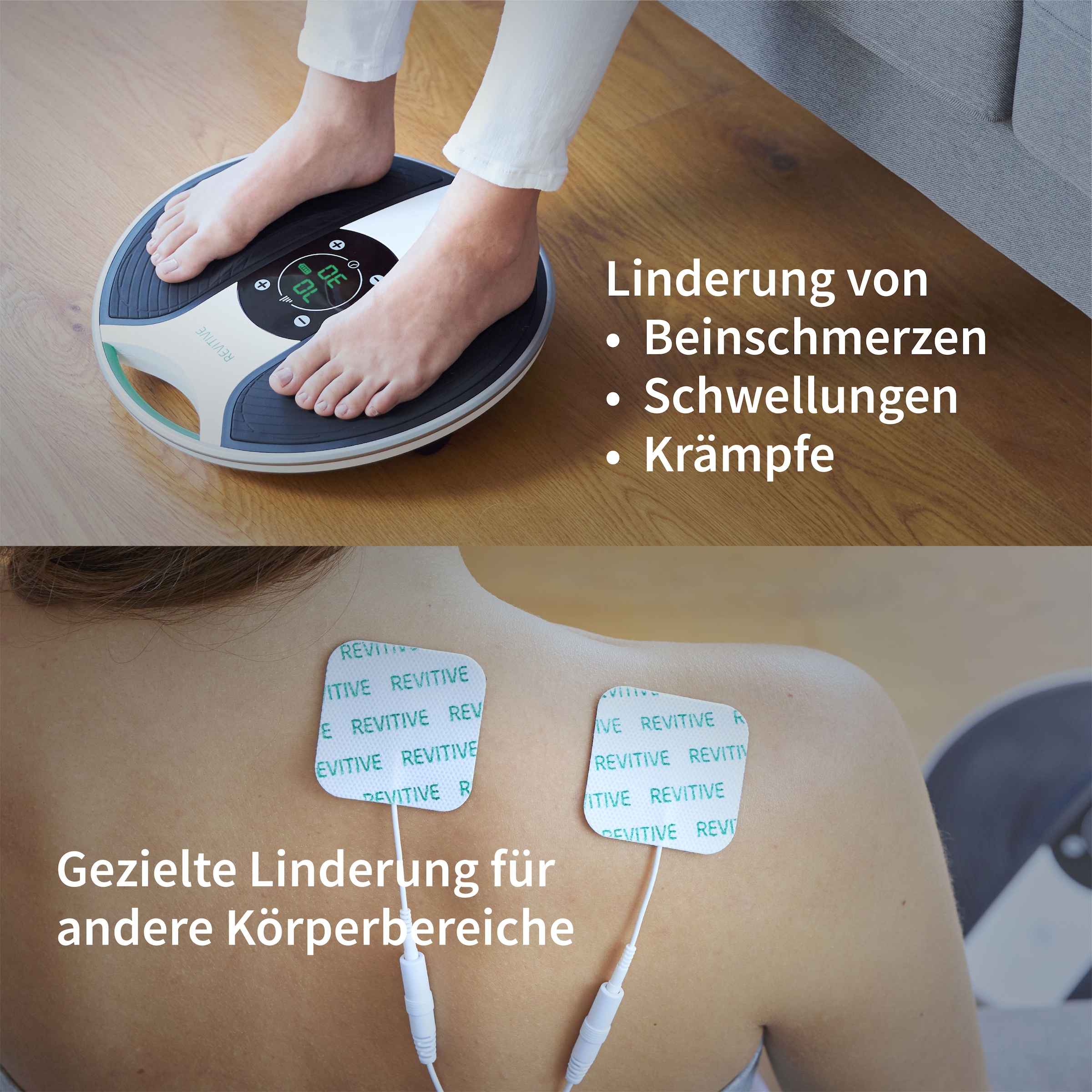 REVITIVE Appareil EMS »Medic Durchblutungs-Stimulator« soulage les troubles des jambes, douleurs, gonflements et crampes