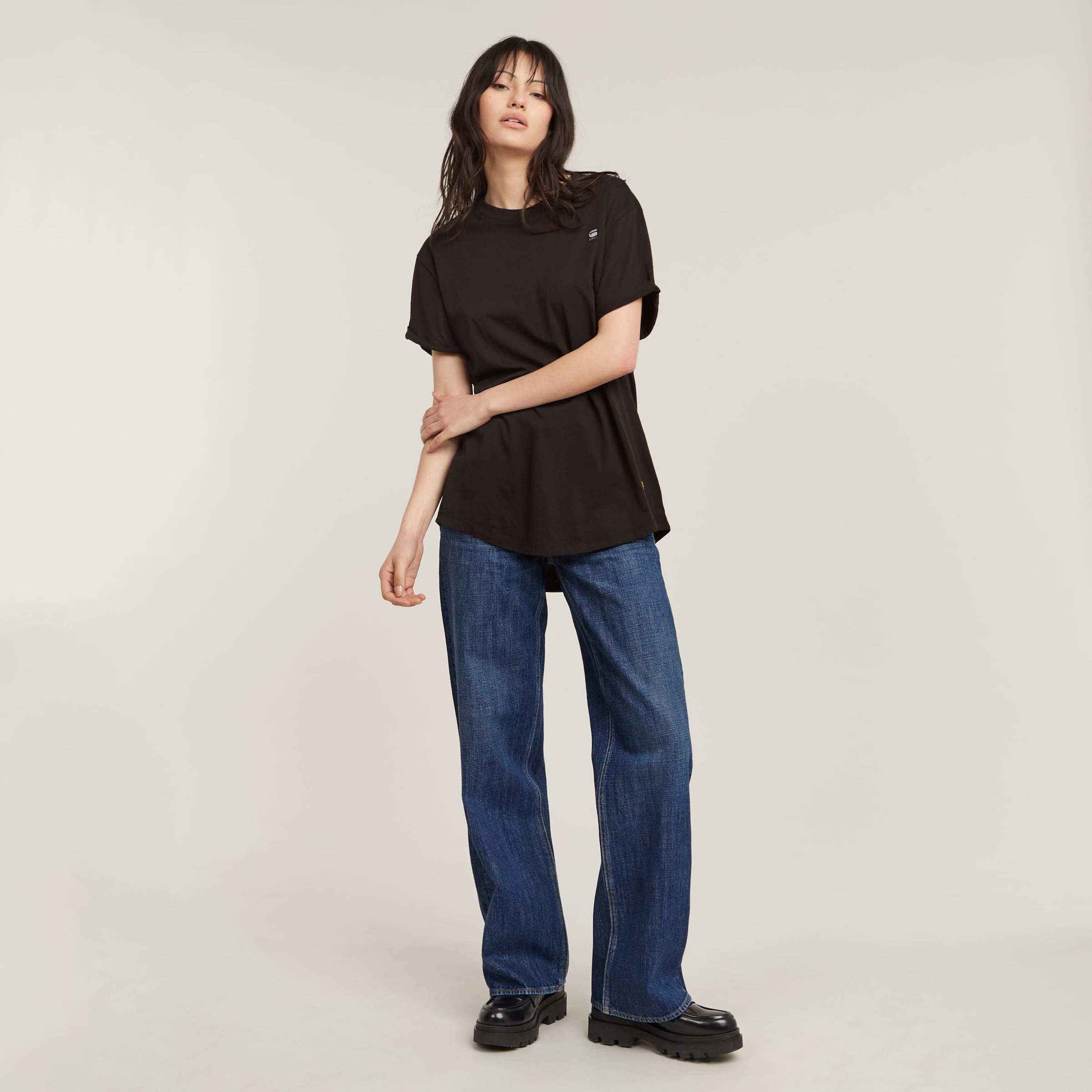 G-STAR T-Shirt »Lash fem loose«, mit fixiertem Umschlagsaum