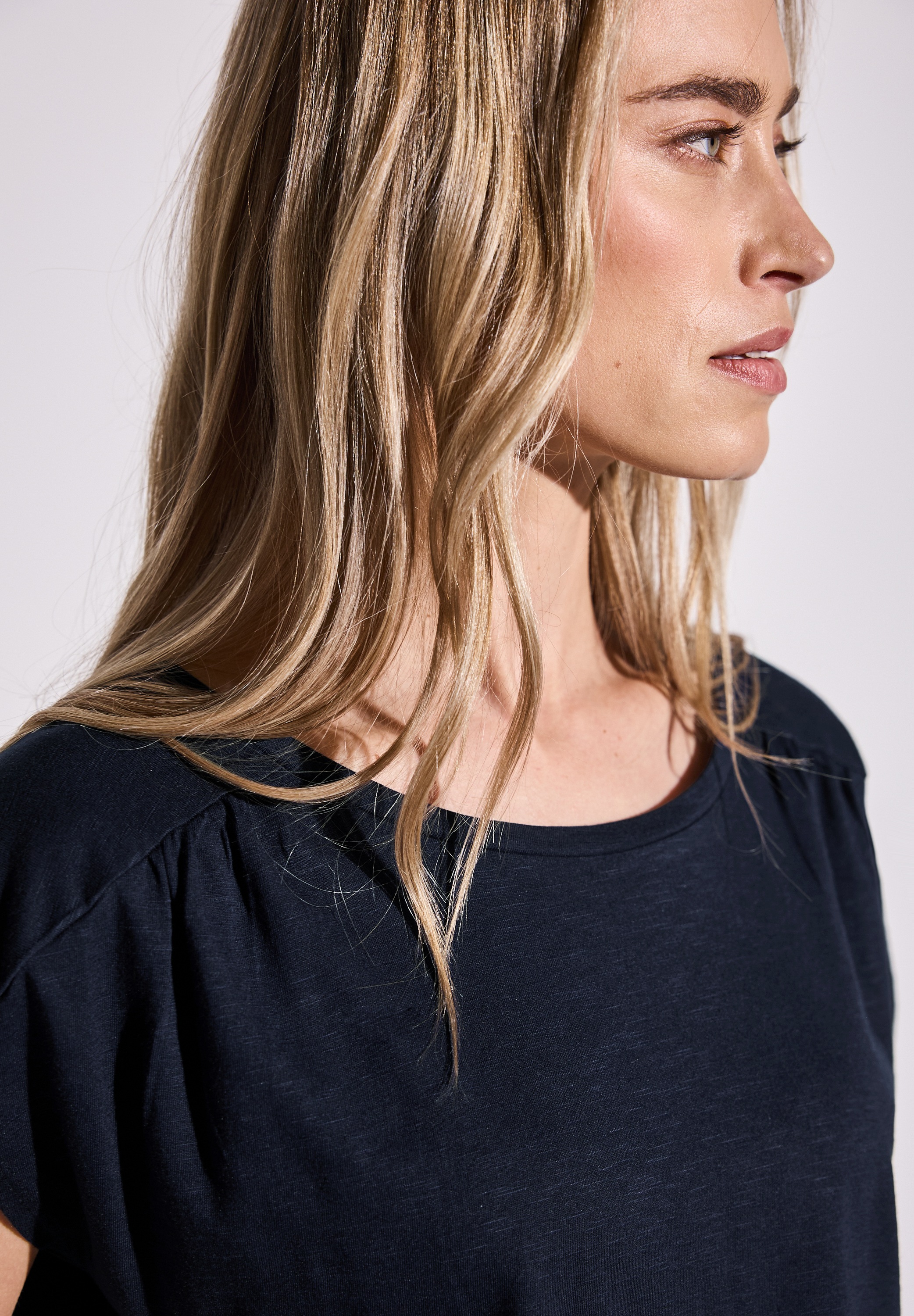 STREET ONE Shirttop, mit Raffung an der Schulter