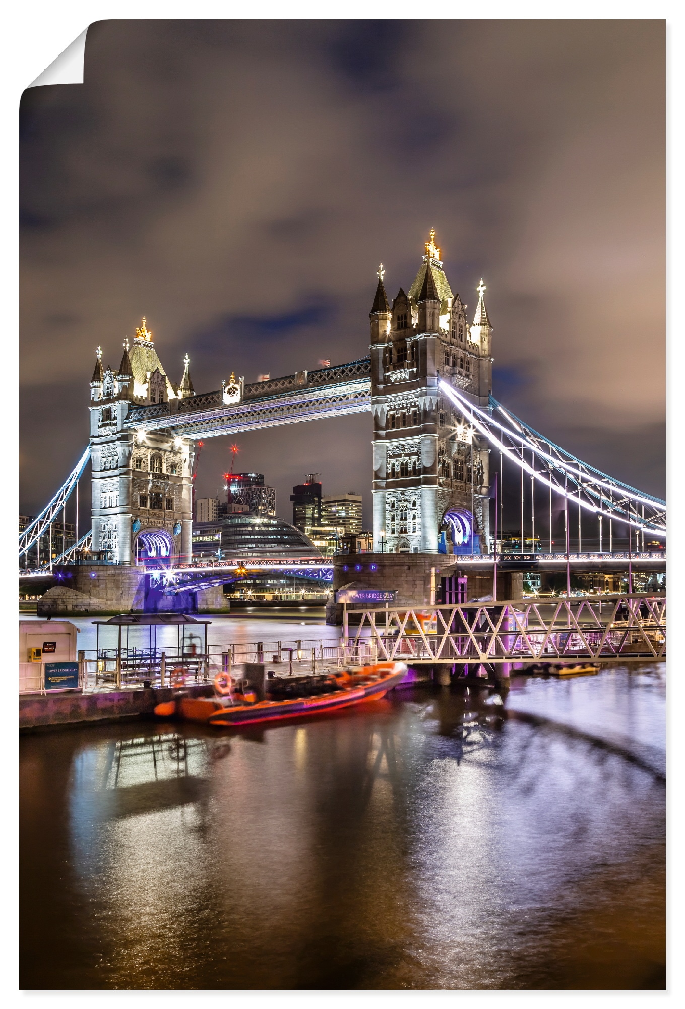 Image of Artland Wandbild "LONDON Tower Bridge im Abendlicht" London 1 Stk. tlg. als Alubild, Leinwandbild, Poster, Wandaufkleber in verschied. Grössen