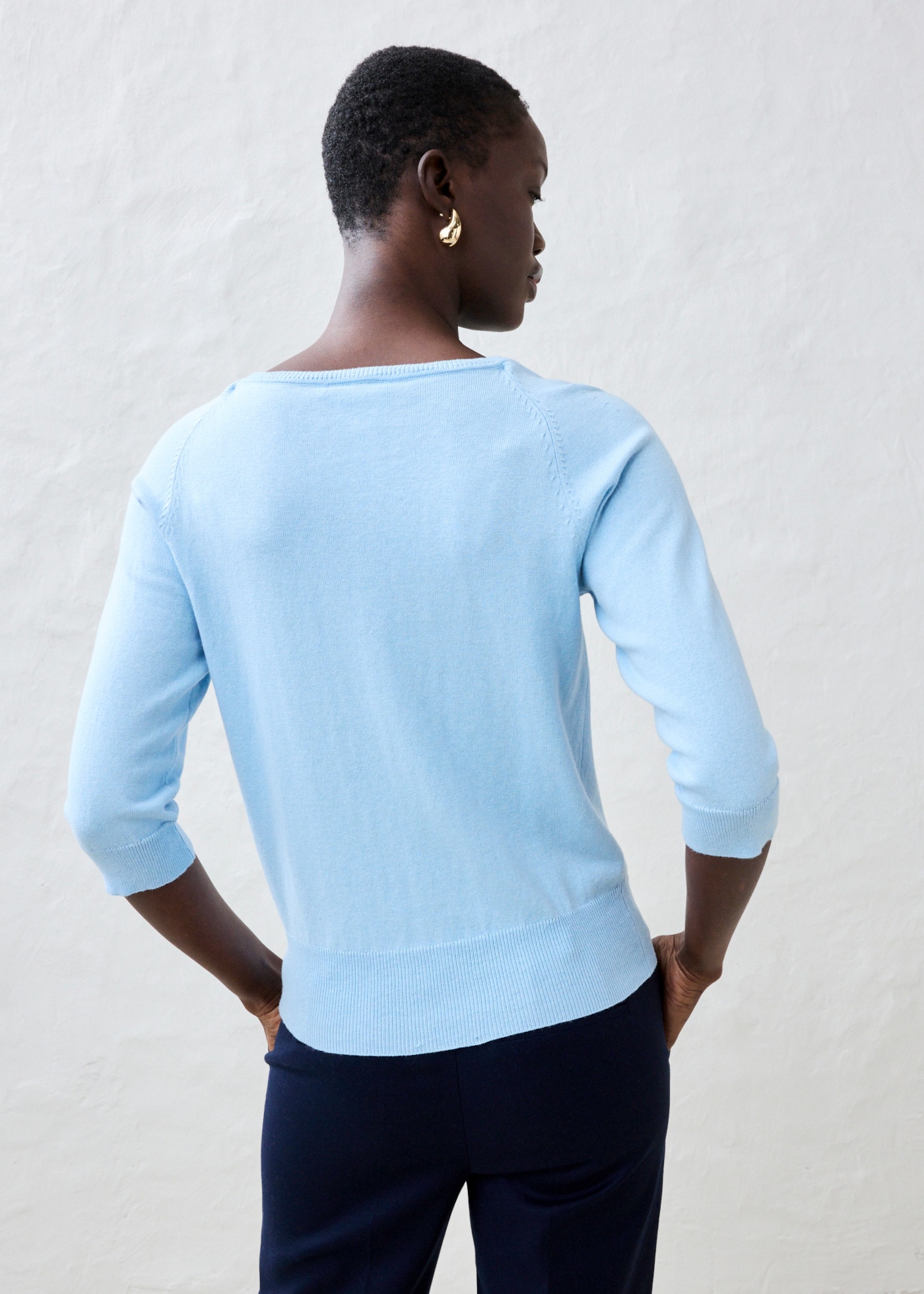 bonprix Strickpullover Oversize-Passform, 3/4-Ärmel, aus Seide und Baumwolle