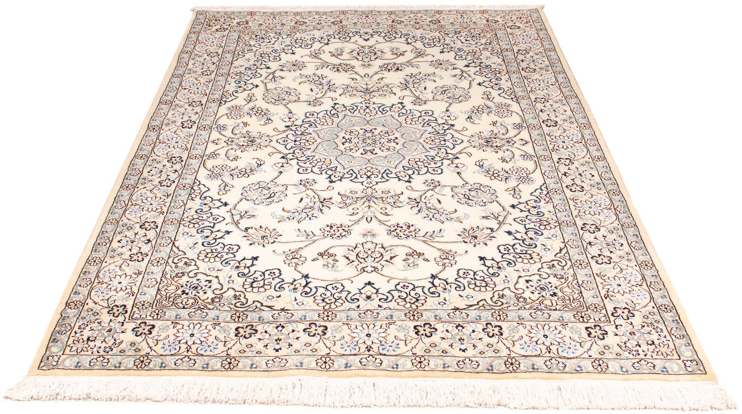 Image of morgenland Orientteppich »Perser - Nain - Royal - 212 x 137 cm - beige«, rechteckig, 10 mm Höhe, Wohnzimmer, Handgeknüpft, Einzelstück mit Zertifikat bei Ackermann Versand Schweiz
