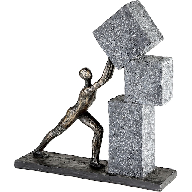Casablanca by Gilde Dekofigur »Skulptur Stacking, bronzefarben/grau«,  Dekoobjekt, Höhe 31 cm, mit Spruchanhänger, Wohnzimmer günstig kaufen