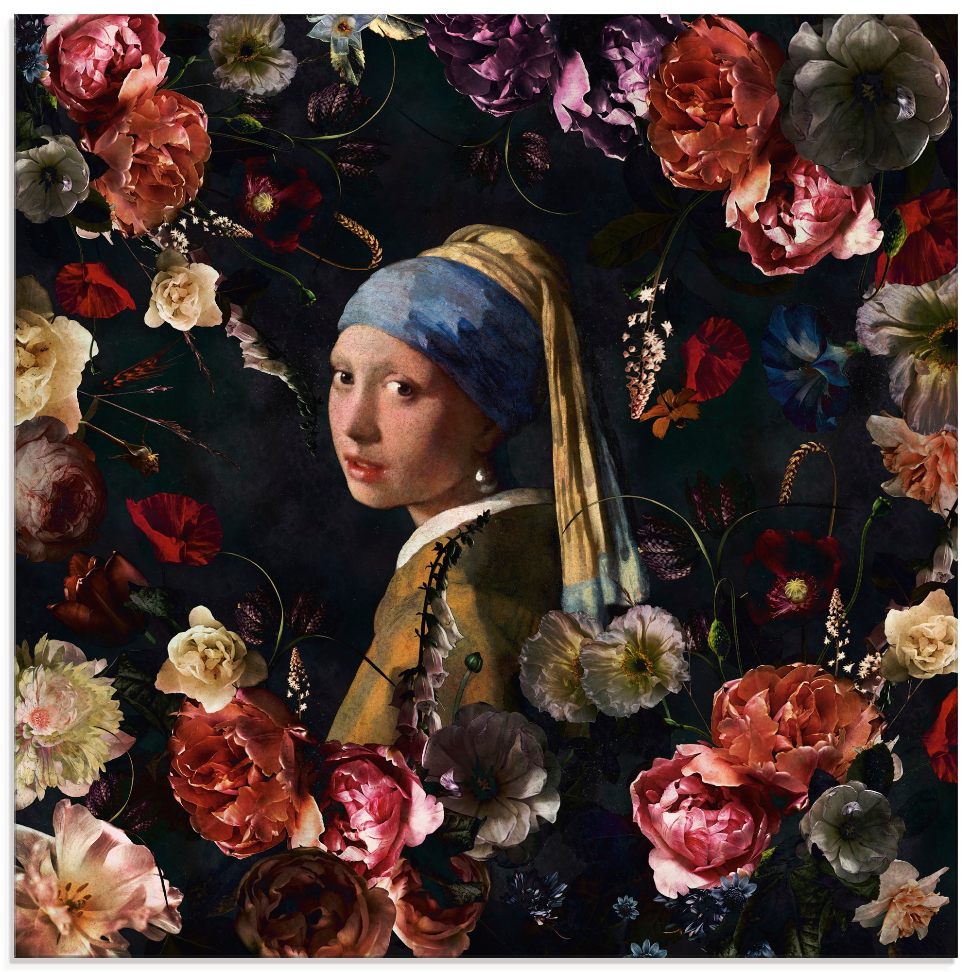 Image of Artland Glasbild "Mädchen mit den Perlenohrring Adaption" Portrait 1 Stk. tlg. in verschiedenen Grössen