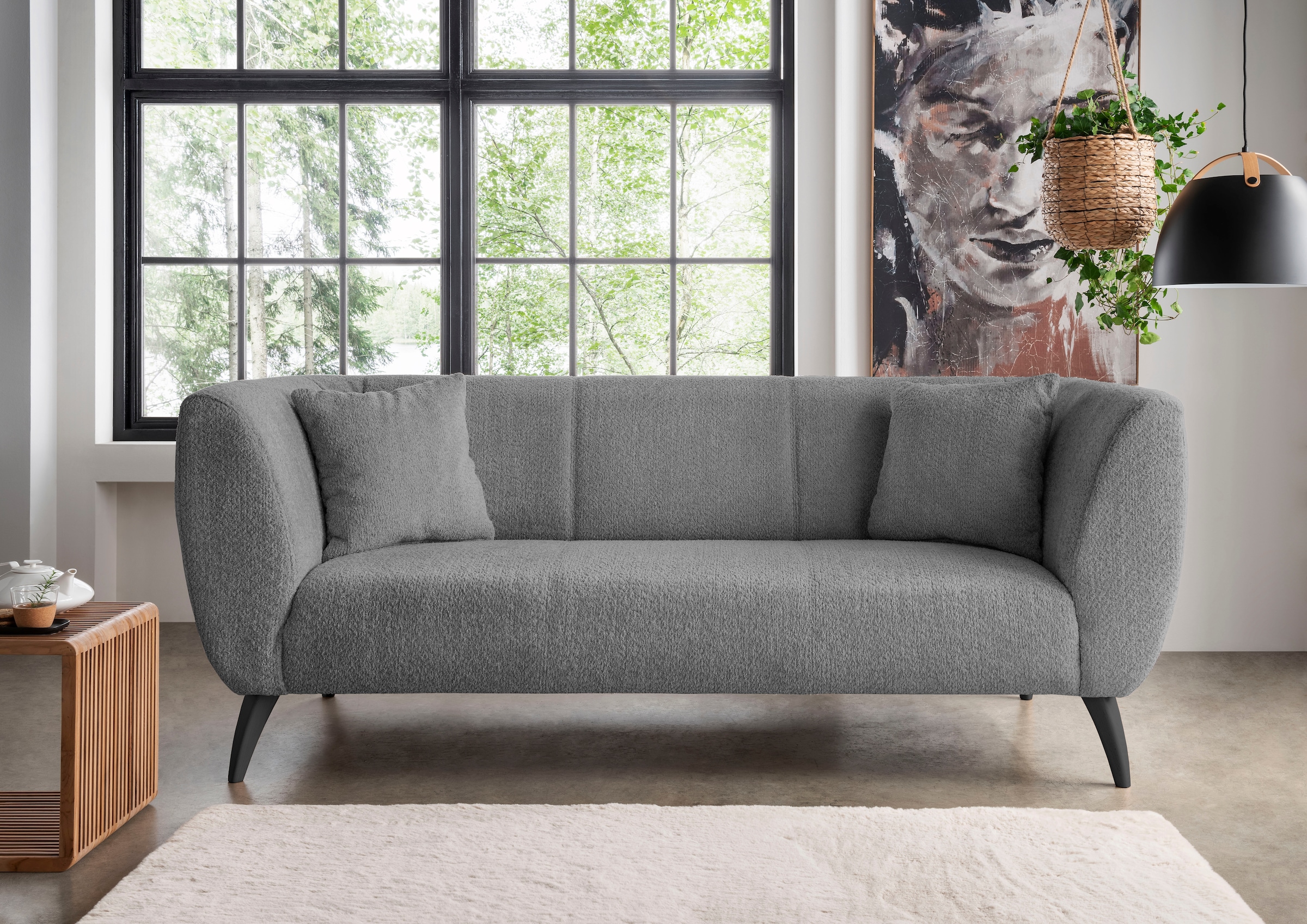 Home affaire Canapé d'angle »Lazio modern und bequem, schmale Armlehnen, tolle Detailverarbeitung« zwei verschiedene Fussfarben wählbar