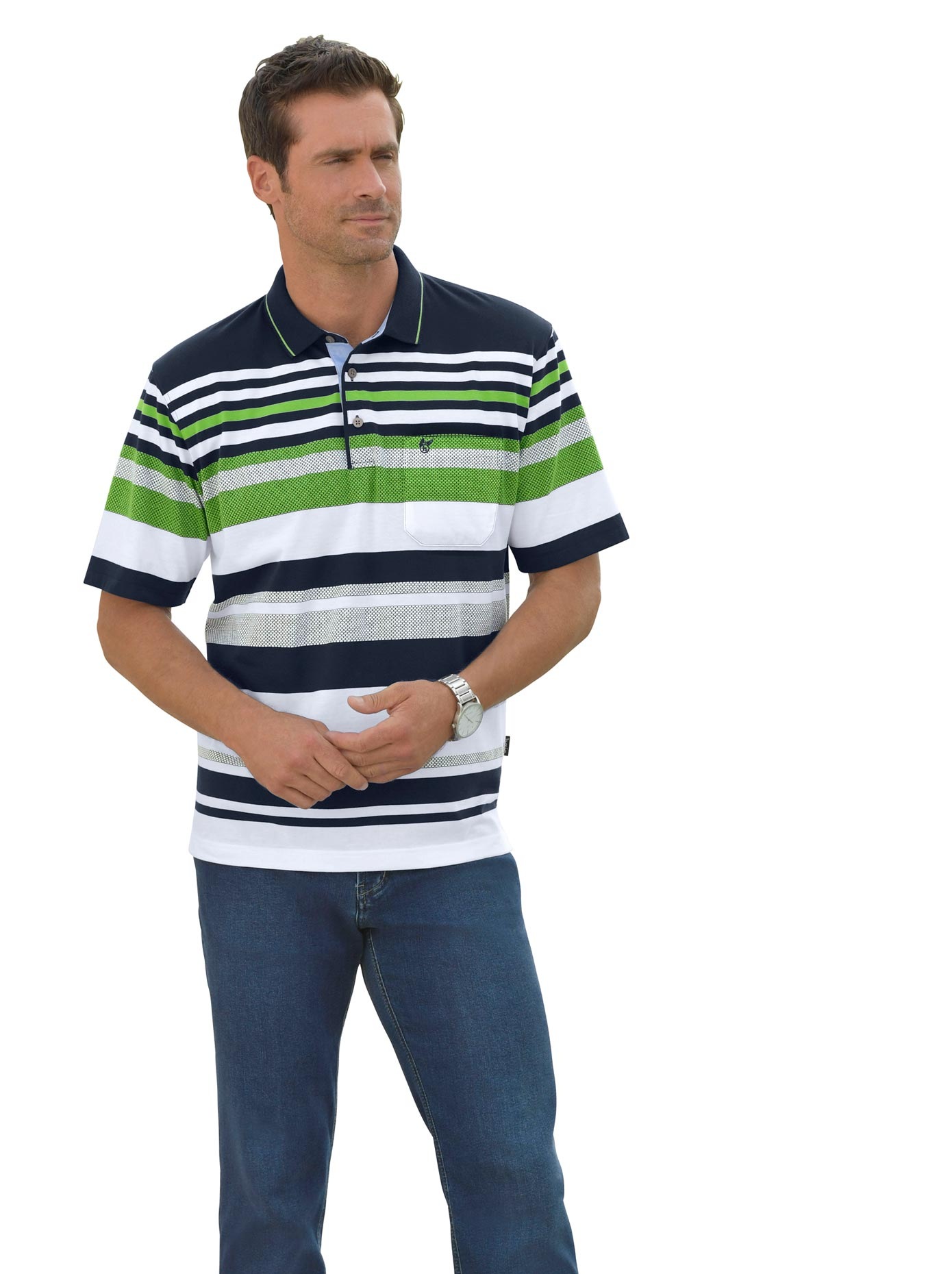 Kurzarm-Shirt in frischem Streifenmuster