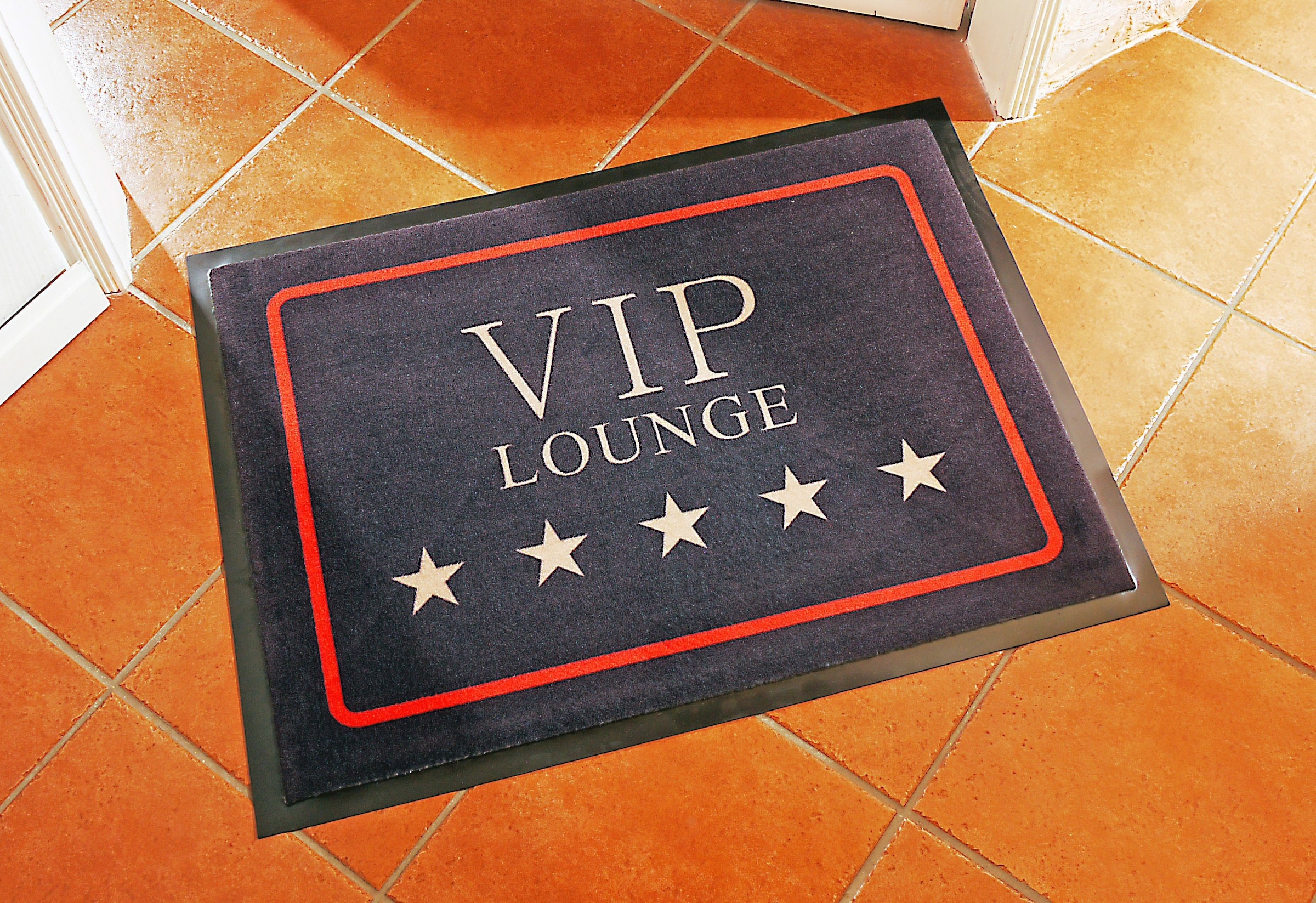 HANSE Home Fussmatte »VIP Lounge, Türmatte«, rechteckig, 8 mm Höhe, Motiv-Druck, mit Spruch, Schrift, Robust, Rutschhemmend, Waschbar