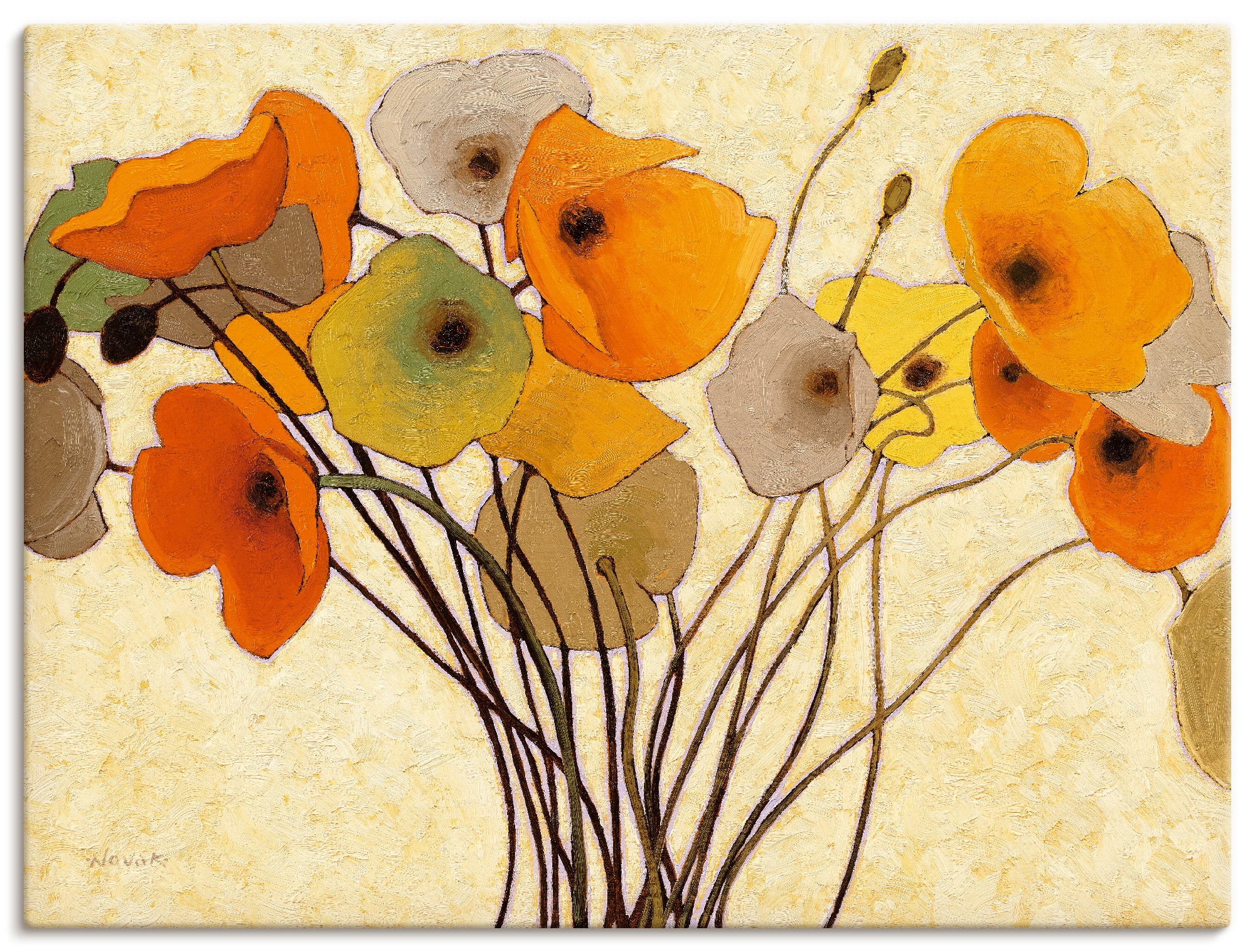Image of Artland Wandbild "Kürbismohn I" Blumen 1 Stk. tlg. als Leinwandbild, Poster in verschied. Grössen