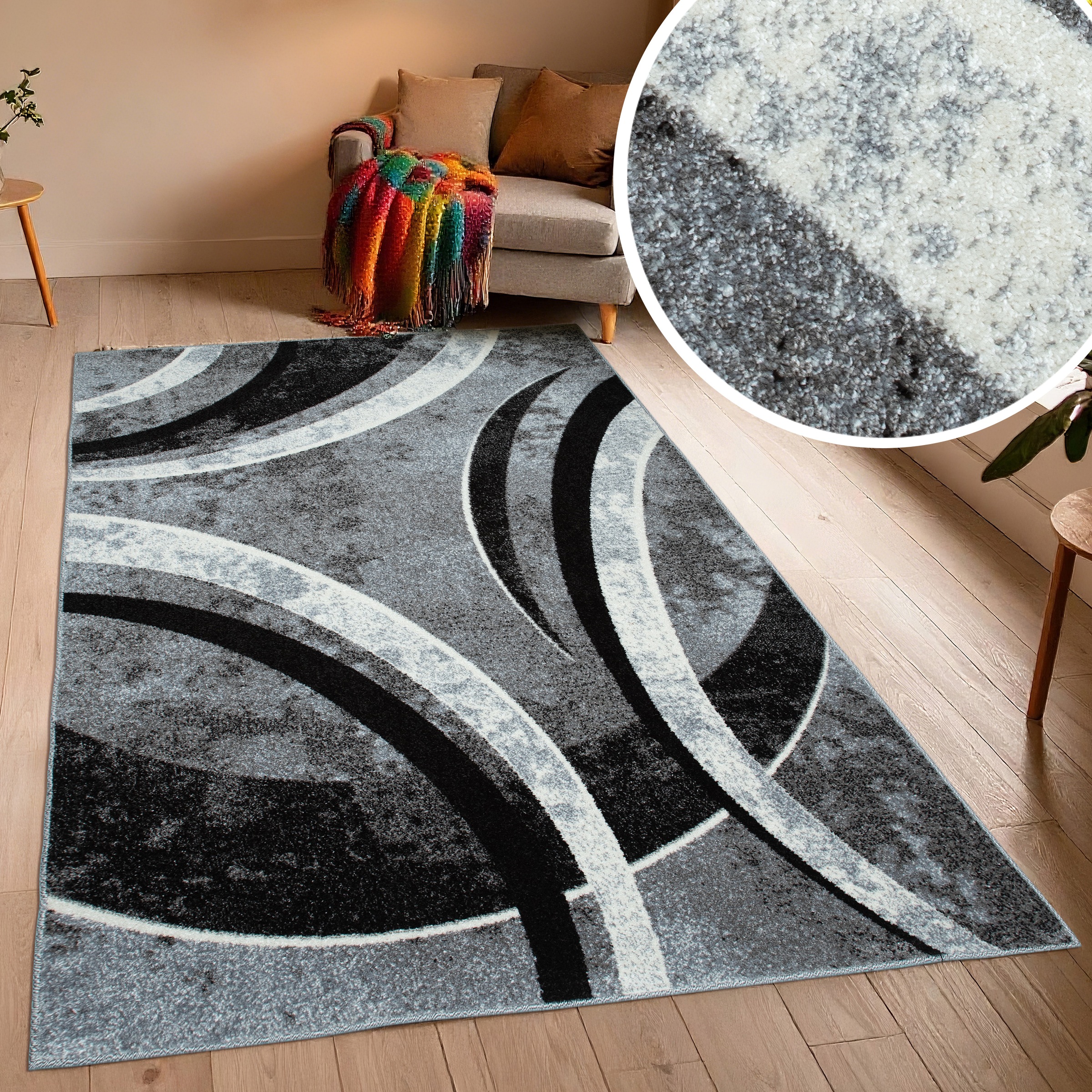 Image of GOODproduct Teppich "Flow, geometrisches Design" rechteckig 9 mm Höhe grafisch, abstrakt, elegant, Wohnzimmer, Schlafzimmer