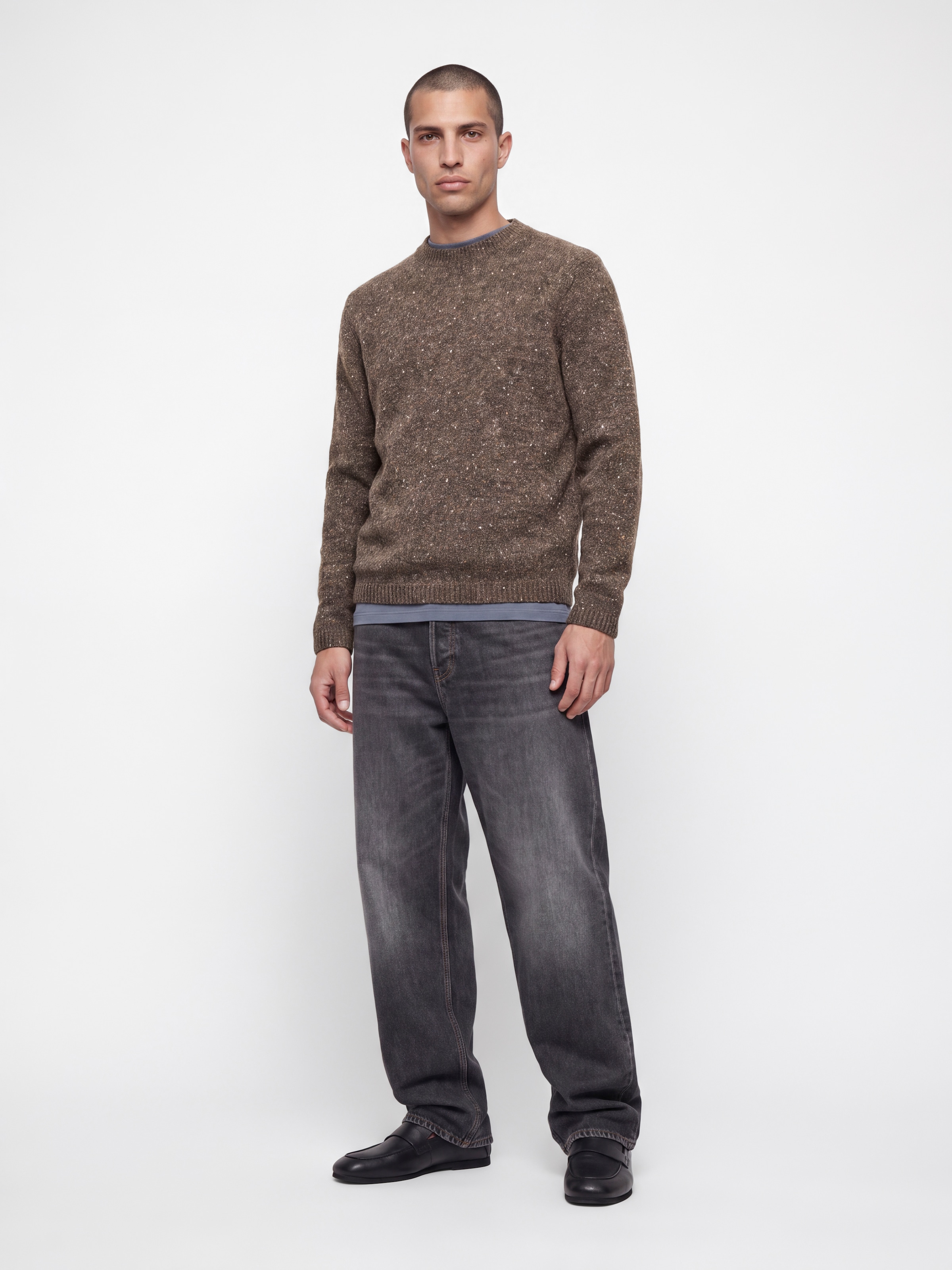 Jack & Jones Pull à col rond »JJENIEL KNIT CREW NECK SN« mélange coton, coupe régulière